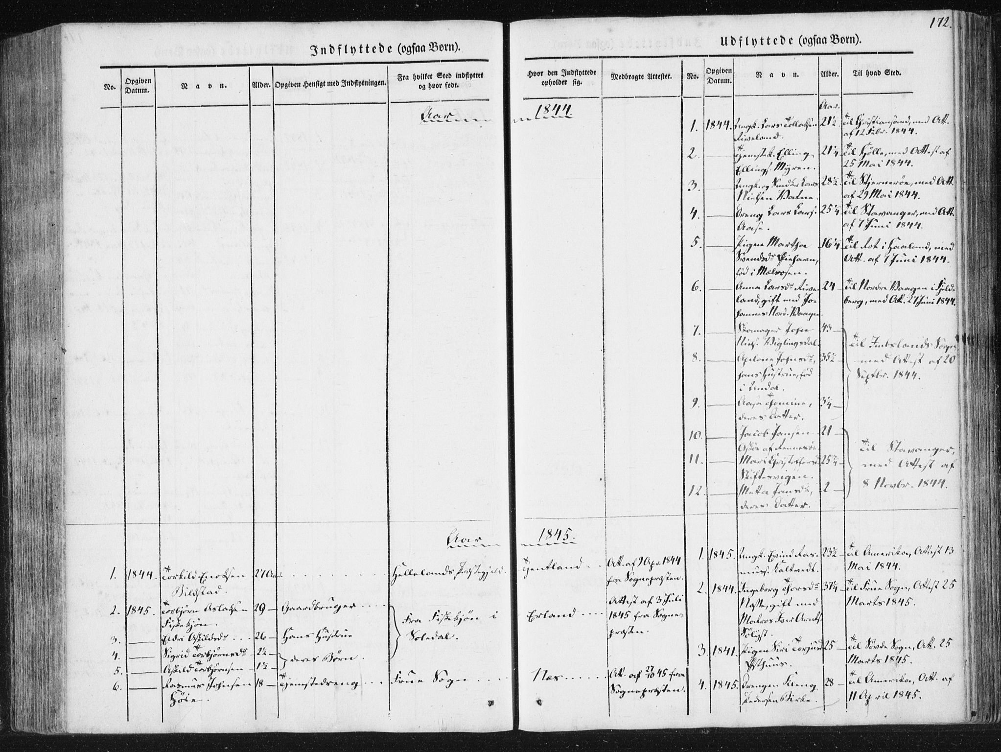 Hjelmeland sokneprestkontor, AV/SAST-A-101843/01/IV/L0008: Ministerialbok nr. A 8, 1842-1861, s. 172