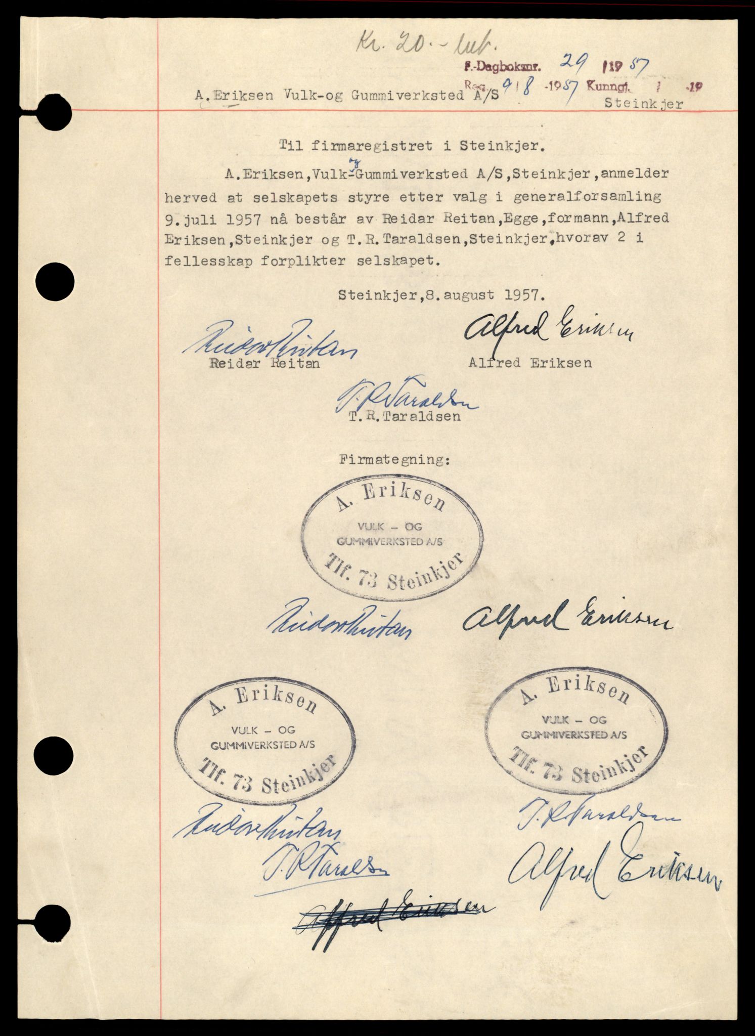 Inderøy sorenskriveri, AV/SAT-A-4147/2/J/Jd/Jdb/L0005: Bilag, aksjeselskap, A-E, 1944-1990, s. 3