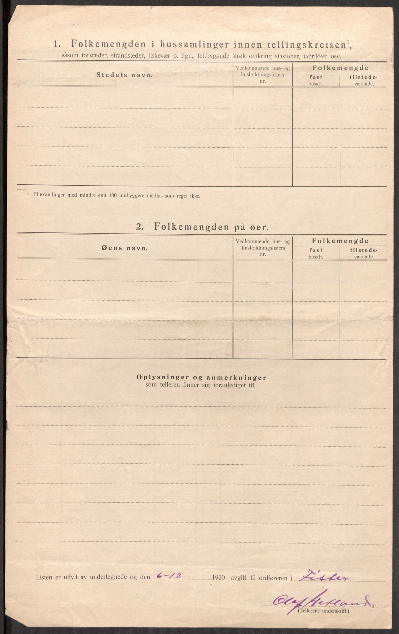 SAST, Folketelling 1920 for 1132 Fister herred, 1920, s. 16