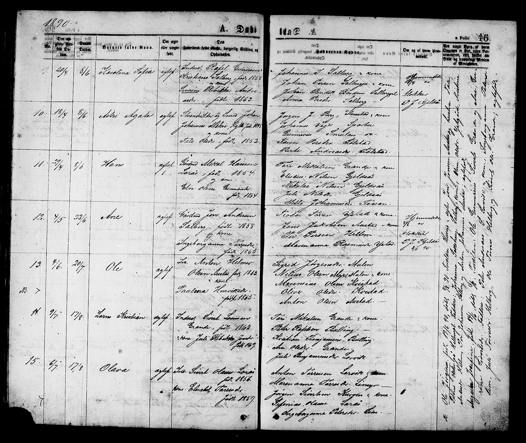 Ministerialprotokoller, klokkerbøker og fødselsregistre - Nord-Trøndelag, SAT/A-1458/731/L0311: Klokkerbok nr. 731C02, 1875-1911, s. 46