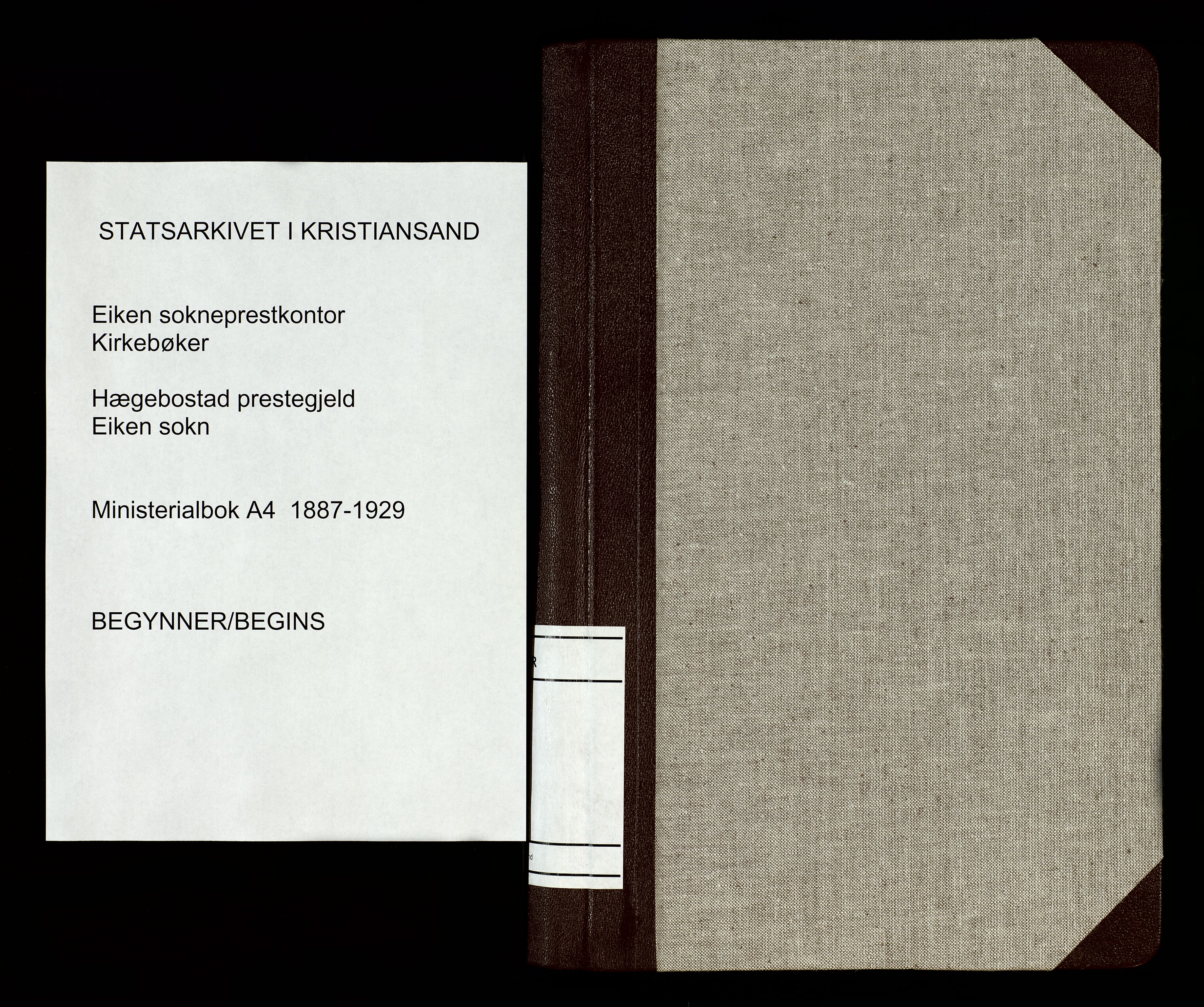 Hægebostad sokneprestkontor, SAK/1111-0024/F/Fa/Fab/L0004: Ministerialbok nr. A 4, 1887-1929
