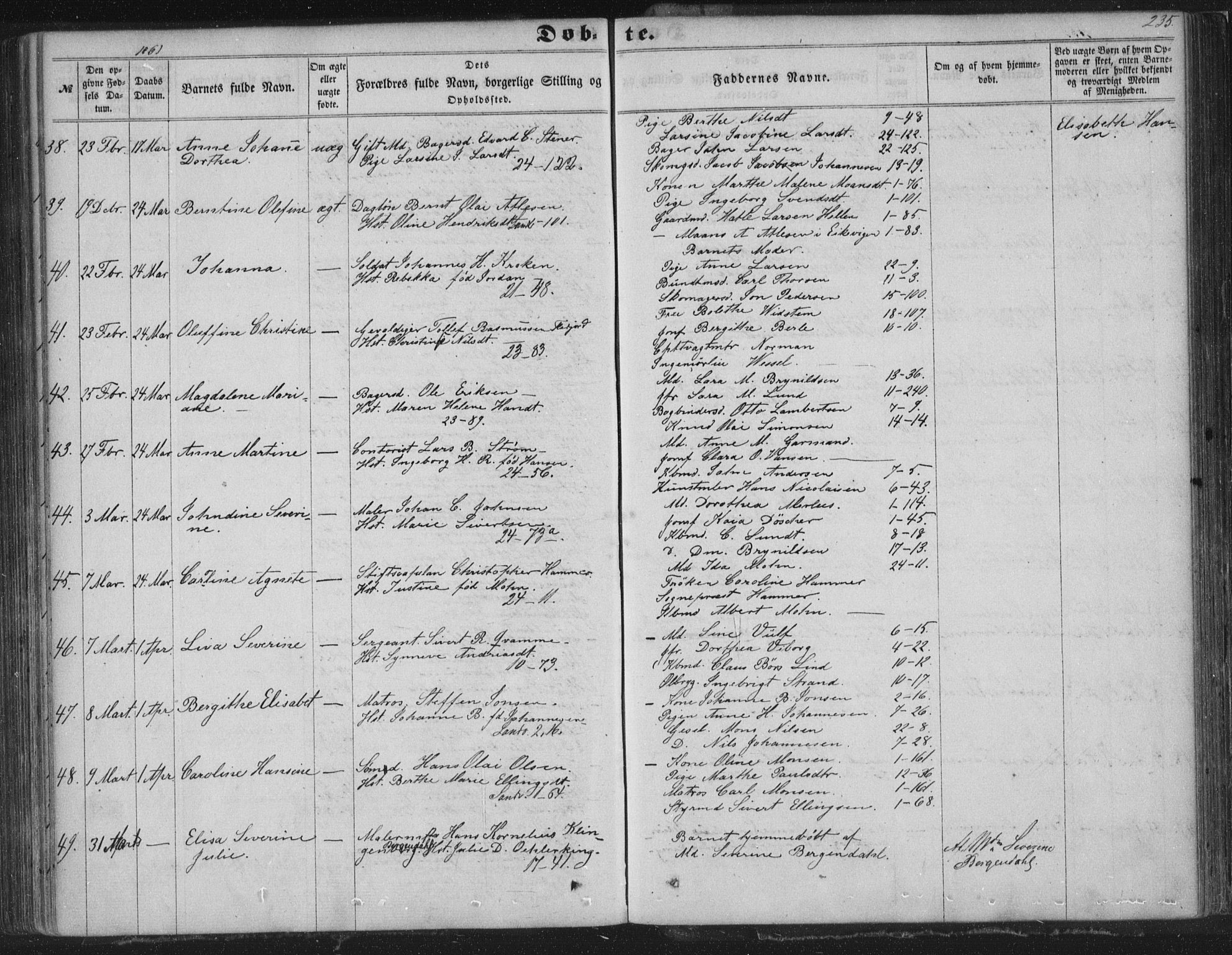 Korskirken sokneprestembete, AV/SAB-A-76101/H/Haa/L0018: Ministerialbok nr. B 4, 1857-1866, s. 235