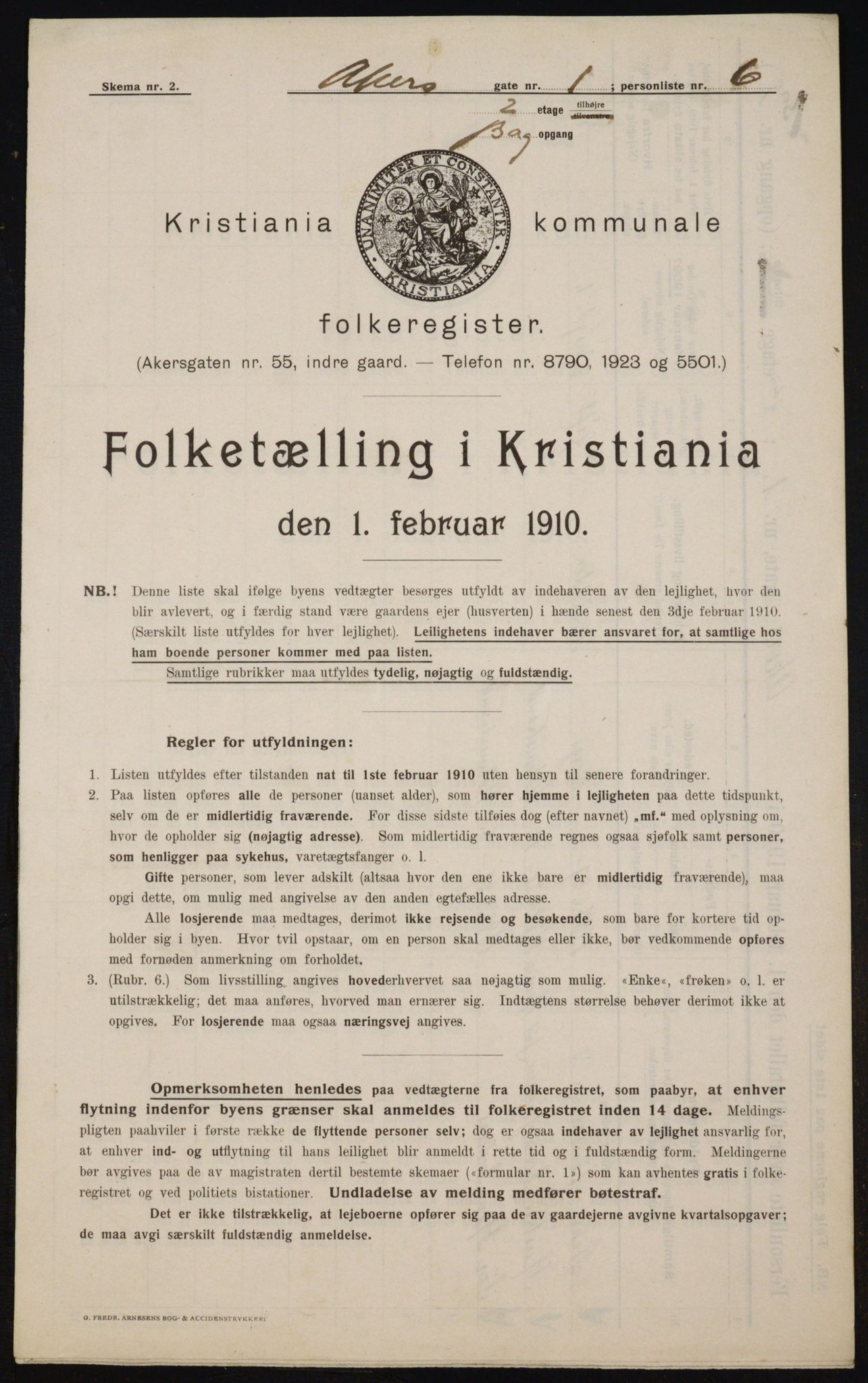 OBA, Kommunal folketelling 1.2.1910 for Kristiania, 1910, s. 306