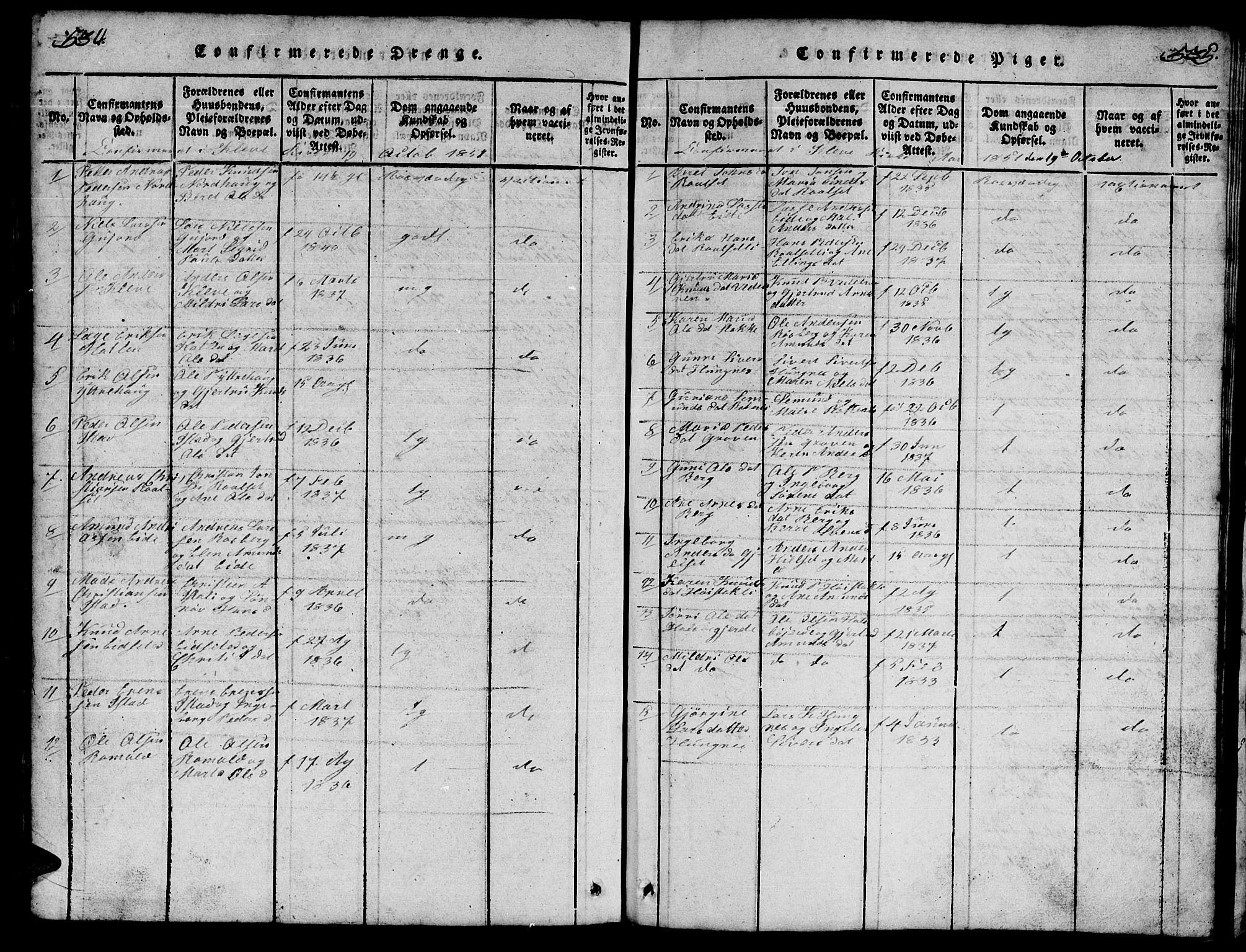 Ministerialprotokoller, klokkerbøker og fødselsregistre - Møre og Romsdal, AV/SAT-A-1454/557/L0683: Klokkerbok nr. 557C01, 1818-1862, s. 534-535