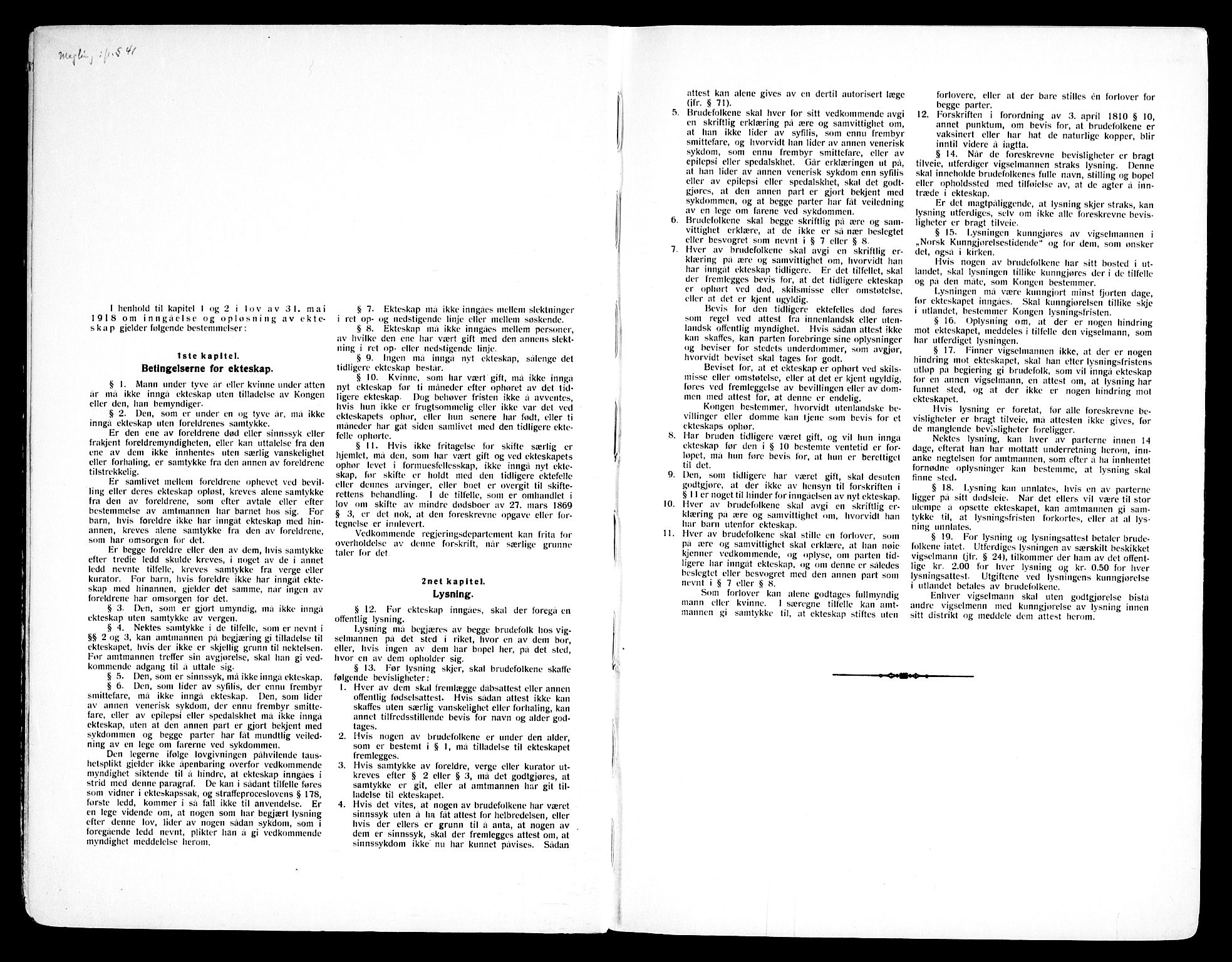 Ullevål sykehus prestekontor Kirkebøker, AV/SAO-A-10542a/H/Ha/L0001: Lysningsprotokoll nr. 1, 1921-1969