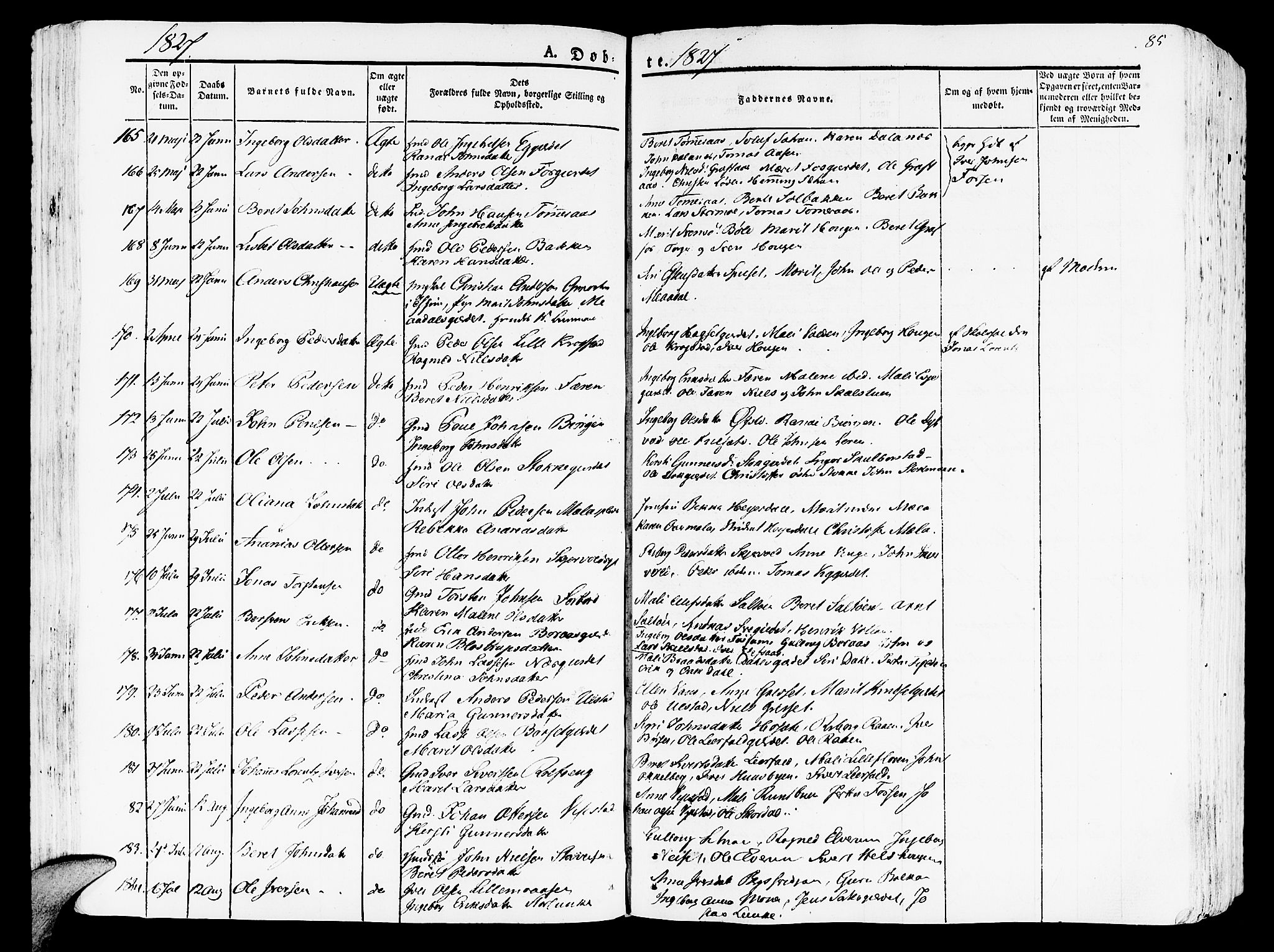 Ministerialprotokoller, klokkerbøker og fødselsregistre - Nord-Trøndelag, AV/SAT-A-1458/709/L0070: Ministerialbok nr. 709A10, 1820-1832, s. 85