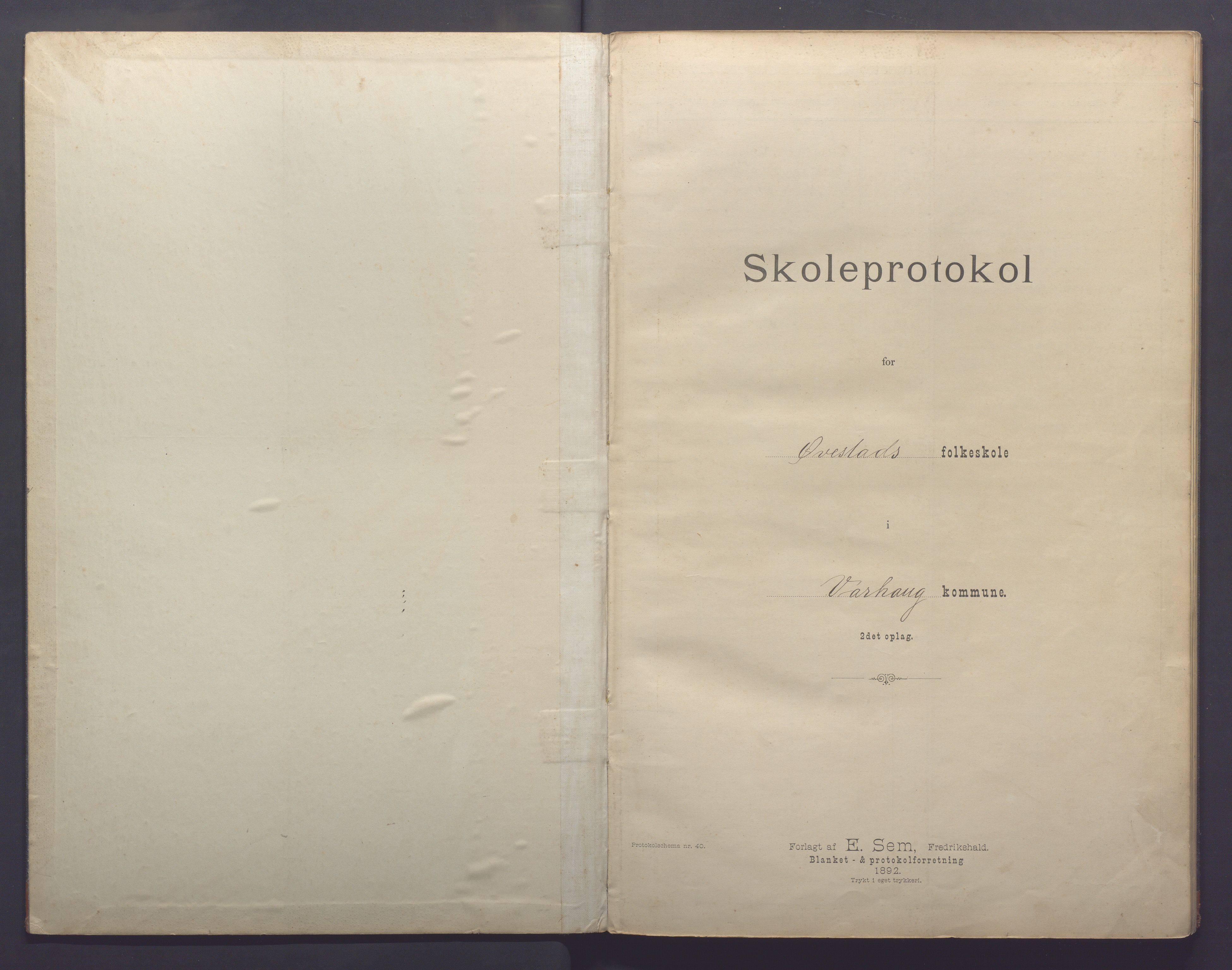 Varhaug kommune- Auestad skule, IKAR/K-100960/H/L0001: Skuleprotokoll, 1894-1903