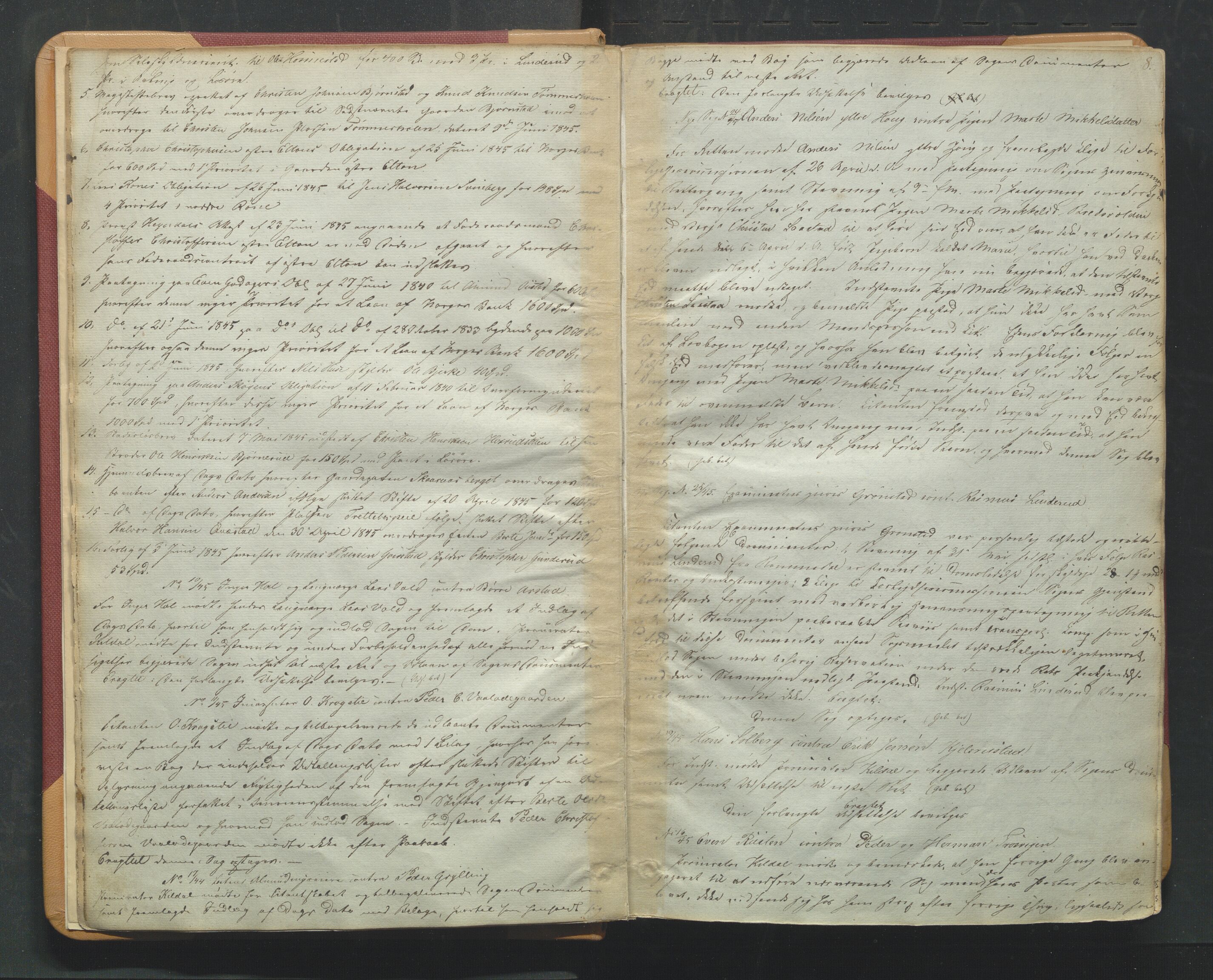 Sør-Hedmark sorenskriveri, AV/SAH-TING-014/G/Gb/Gba/L0006A: Tingbok, 1845-1853, s. 7b-8a
