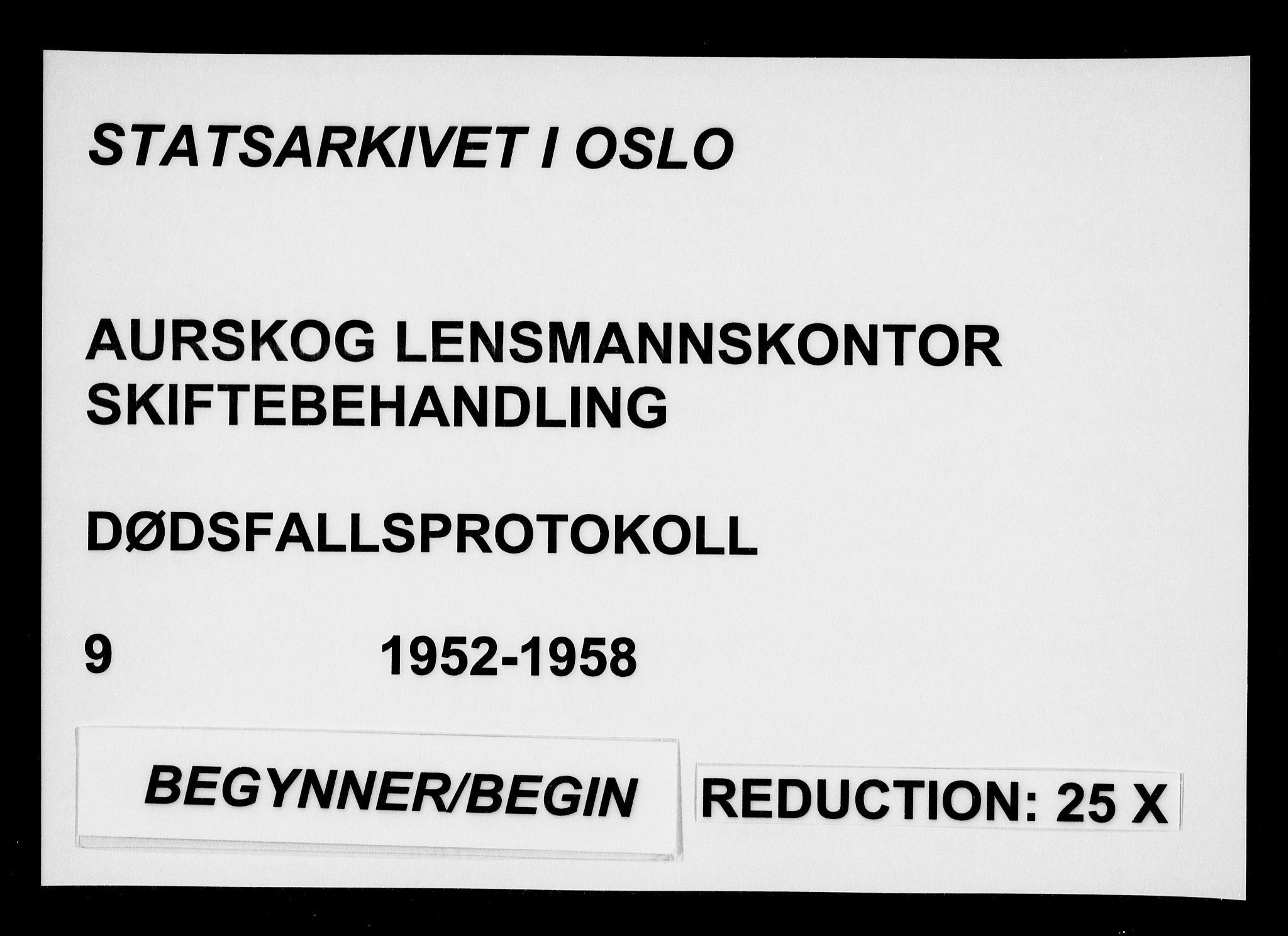 Aurskog lensmannskontor, SAO/A-10350/H/Ha/Haa/L0009: Dødsfallsprotokoll, 1952-1958