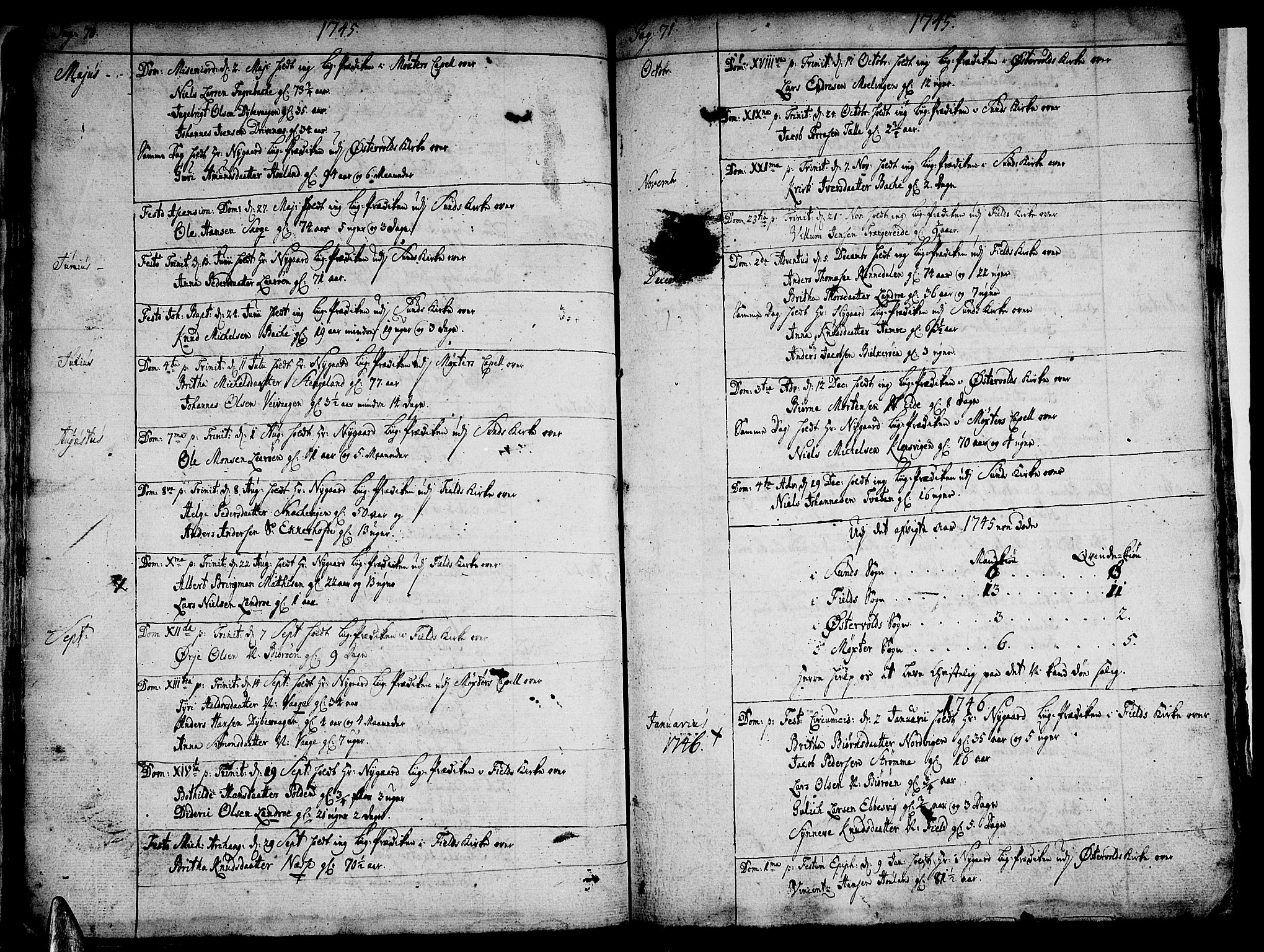 Sund sokneprestembete, AV/SAB-A-99930: Ministerialbok nr. A 2, 1729-1769, s. 70-71