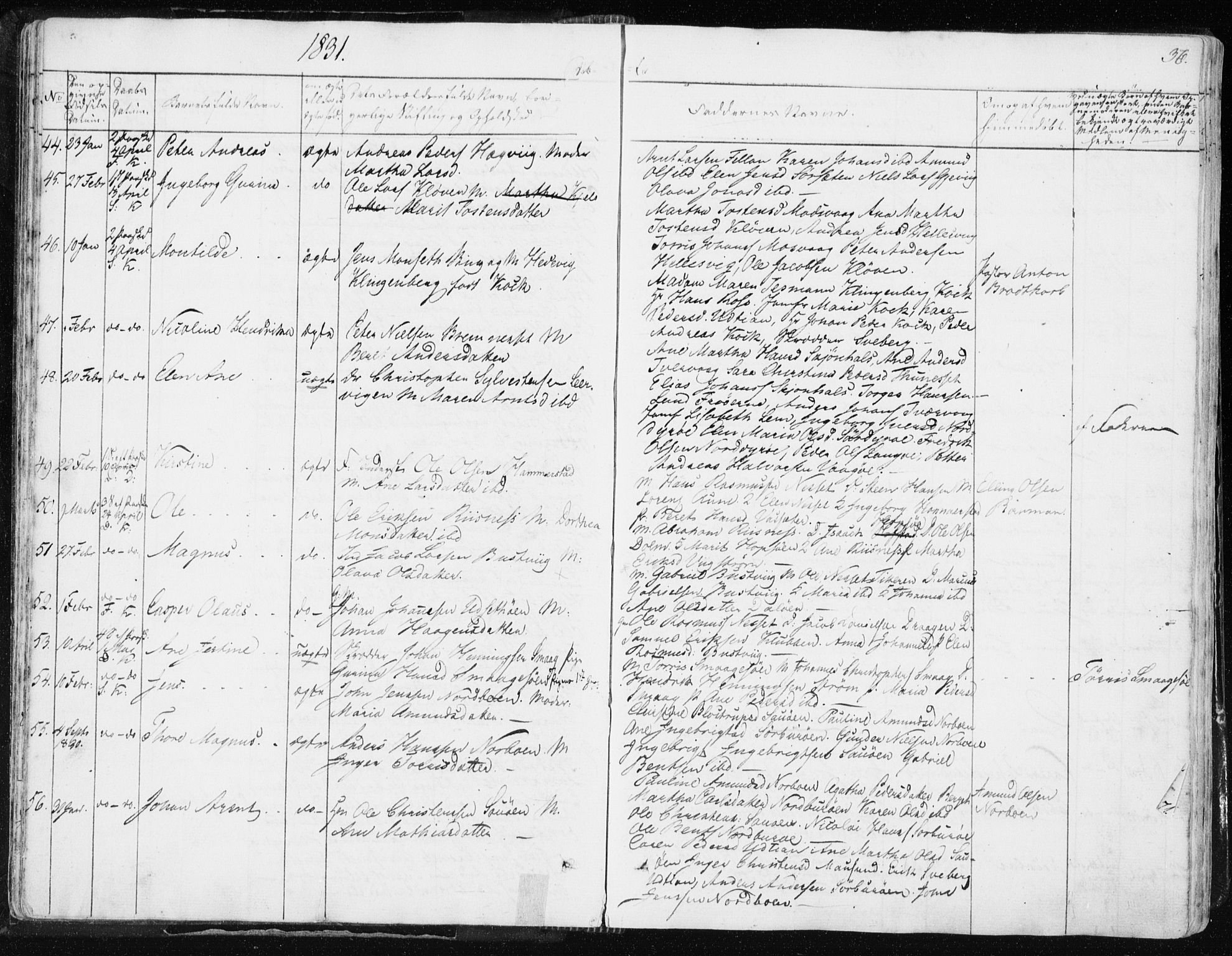 Ministerialprotokoller, klokkerbøker og fødselsregistre - Sør-Trøndelag, SAT/A-1456/634/L0528: Ministerialbok nr. 634A04, 1827-1842, s. 36