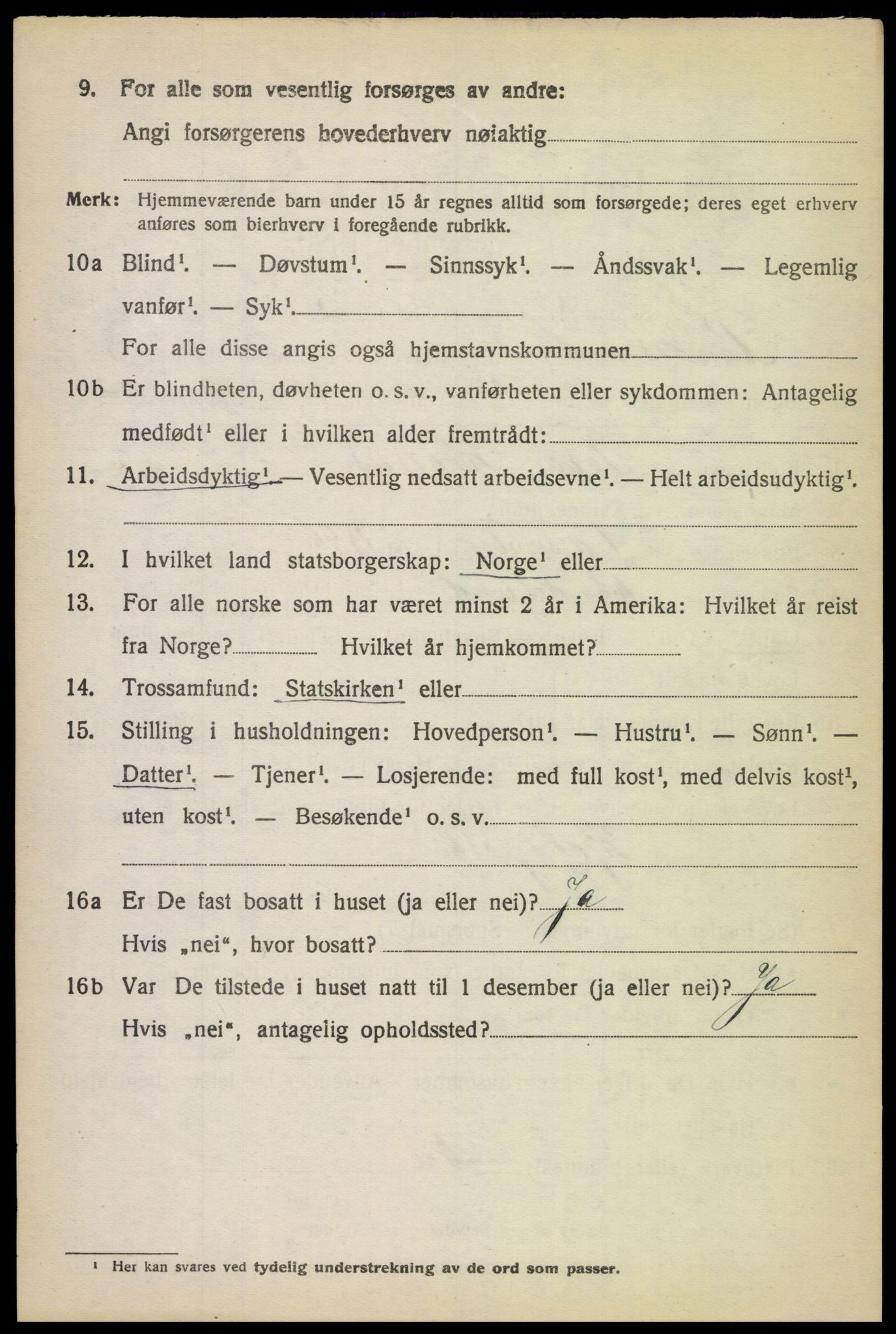 SAK, Folketelling 1920 for 1011 Randesund herred, 1920, s. 1461