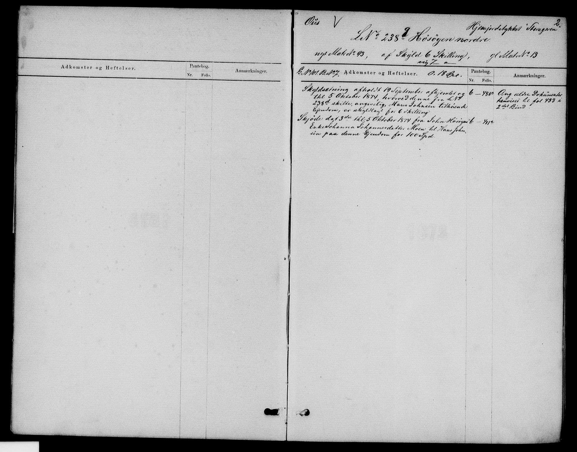 Nord-Østerdal tingrett, SAH/TING-020/H/Ha/Hah/L0047: Panteregister nr. 4, 1874-1896, s. 2