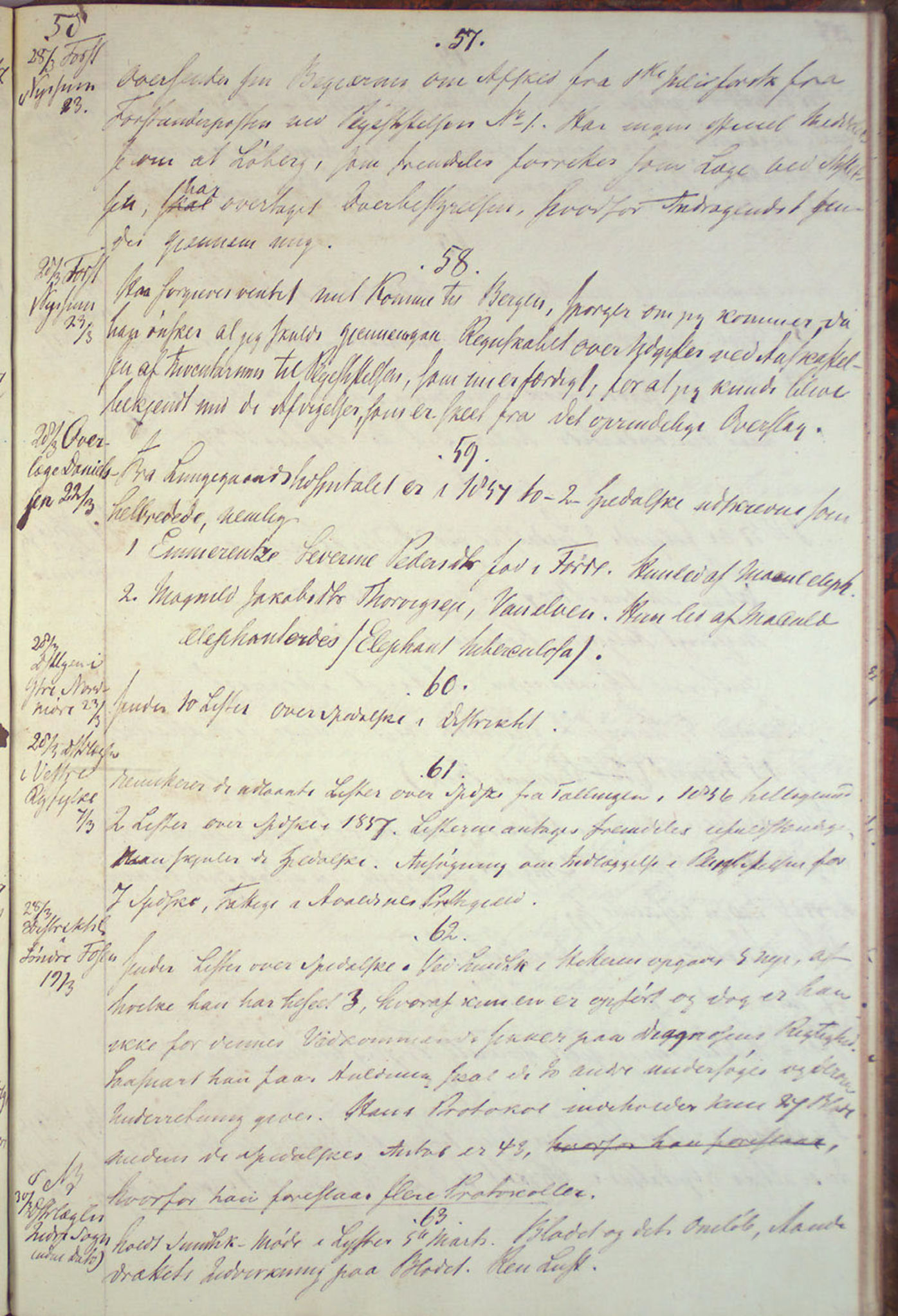 Lepraarkiver - Overlegen for den spedalske sykdom, AV/SAB-A-61001/B.c/L0001: Journal, 1854-1859, s. 243