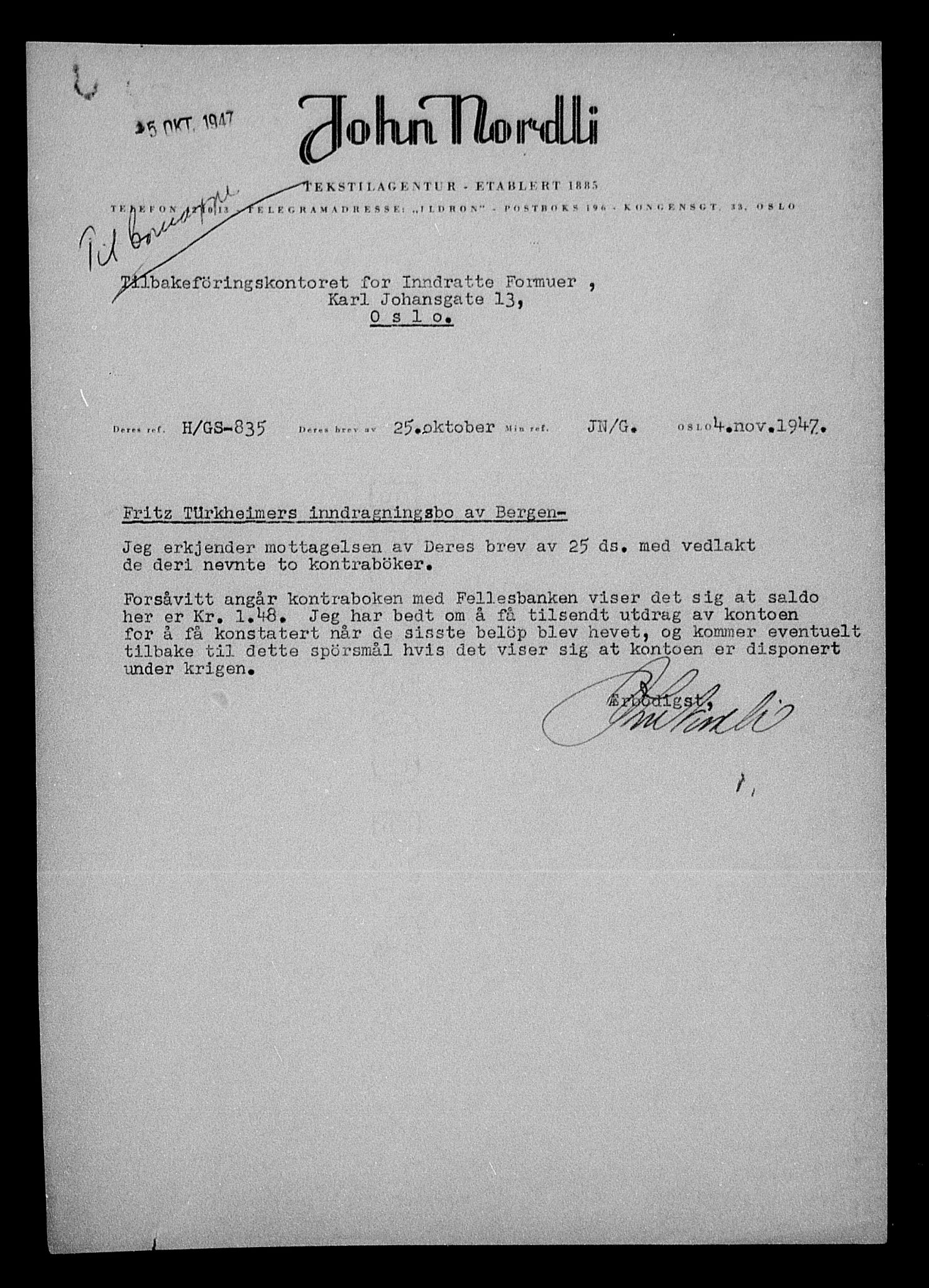 Justisdepartementet, Tilbakeføringskontoret for inndratte formuer, AV/RA-S-1564/H/Hc/Hcd/L1008: --, 1945-1947, s. 10
