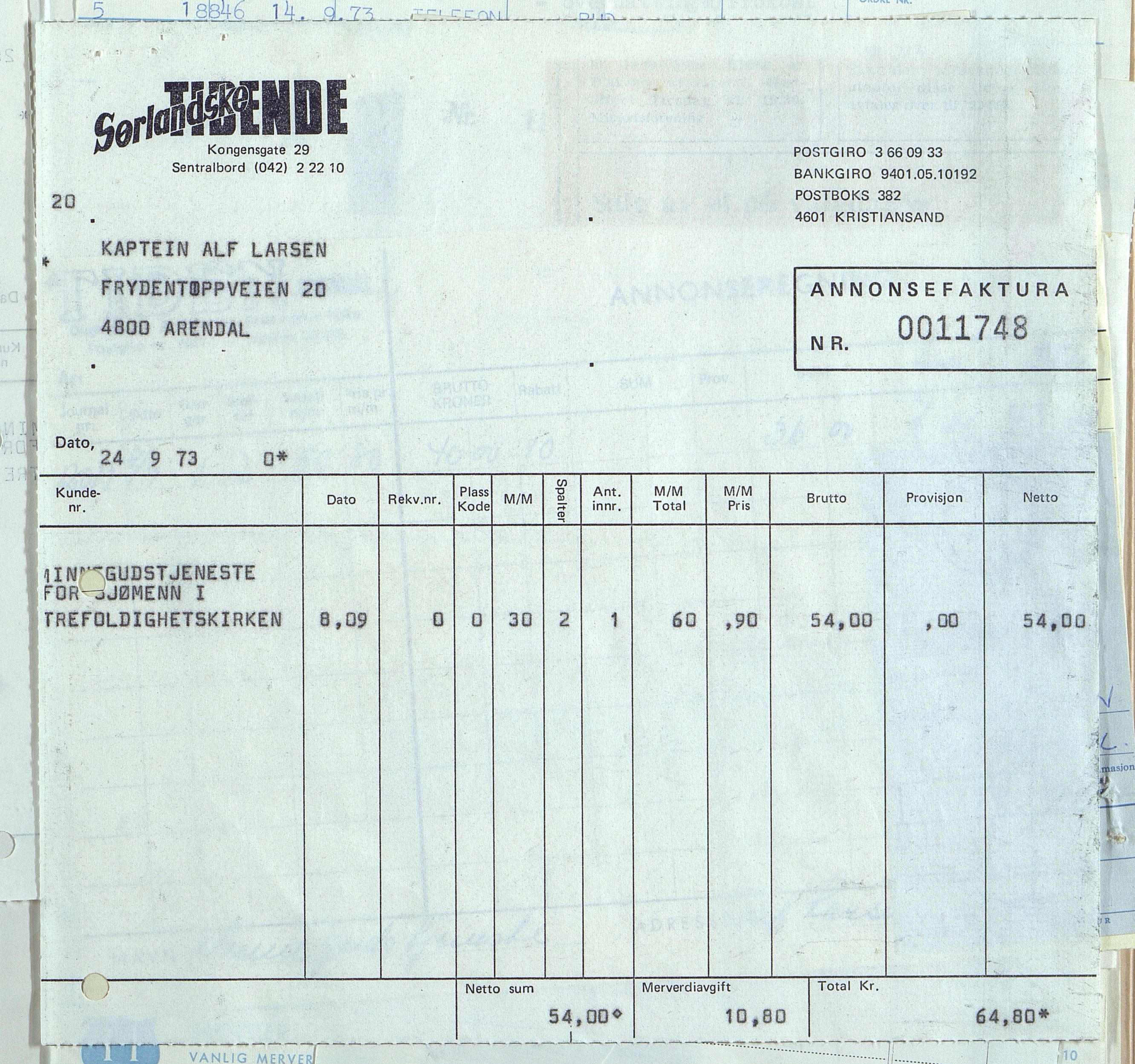 Byjubileet i Arendal 1973 , AAKS/KA0906-492a/E/E01/L0004: Spesielle arrangementer, 1971-1973