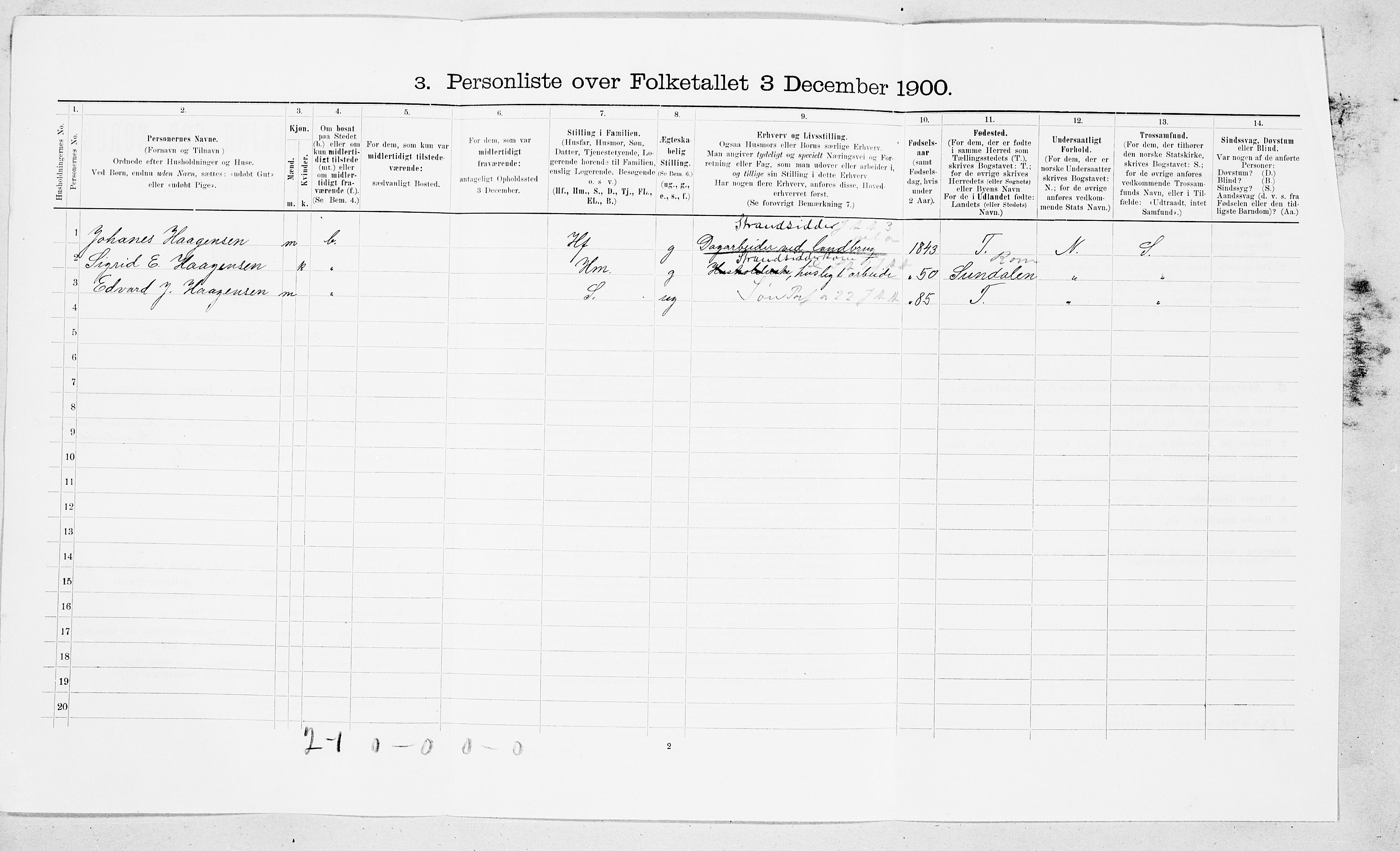 SAT, Folketelling 1900 for 1561 Øksendal herred, 1900, s. 45