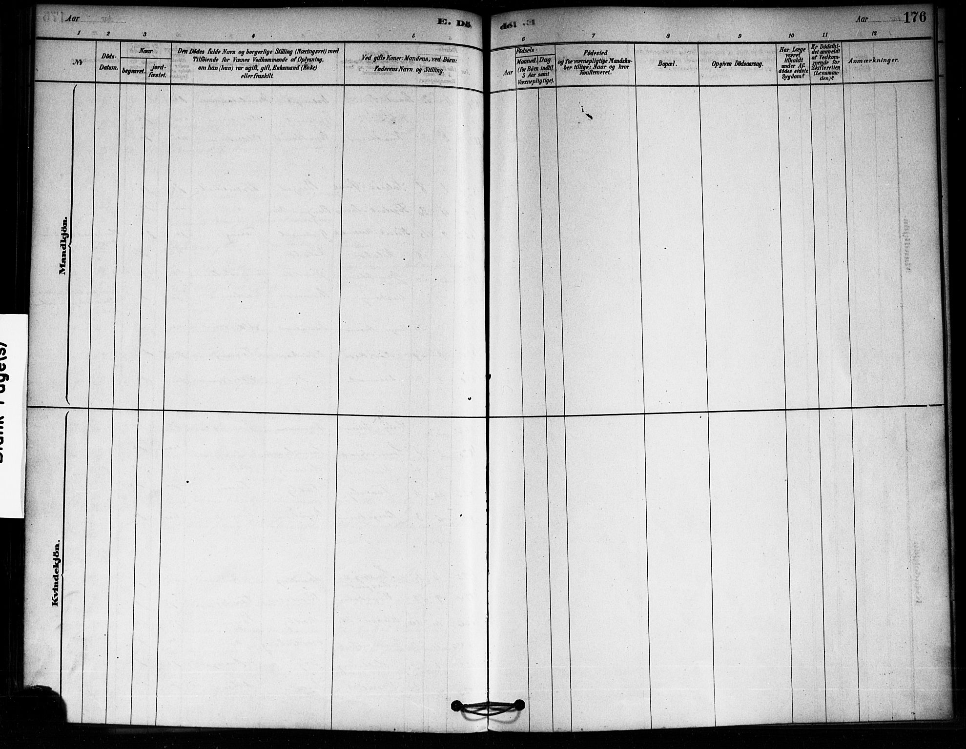 Aremark prestekontor Kirkebøker, AV/SAO-A-10899/F/Fa/L0005: Ministerialbok nr. I 5, 1878-1897, s. 176