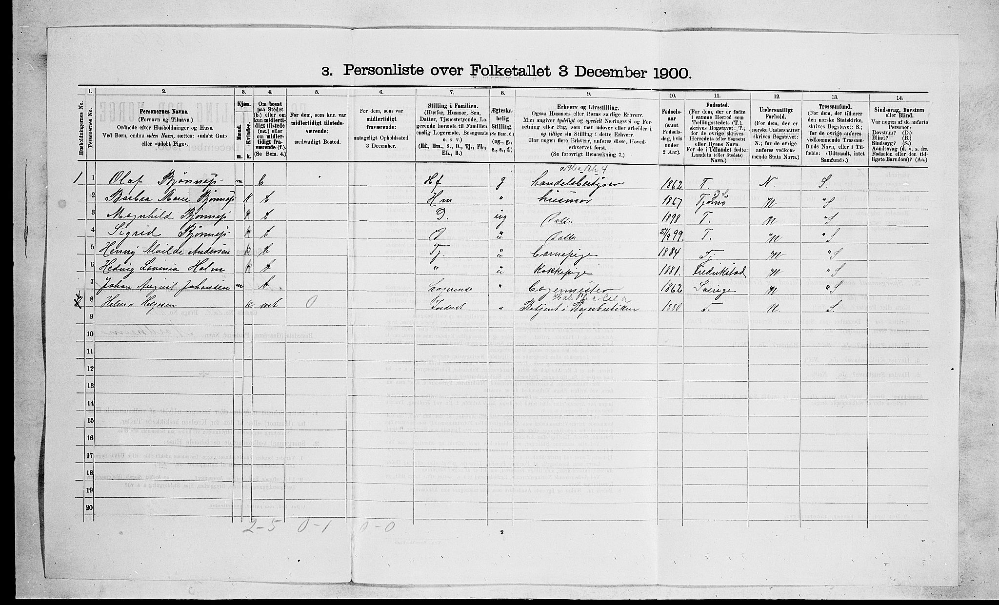 RA, Folketelling 1900 for 0722 Nøtterøy herred, 1900, s. 236