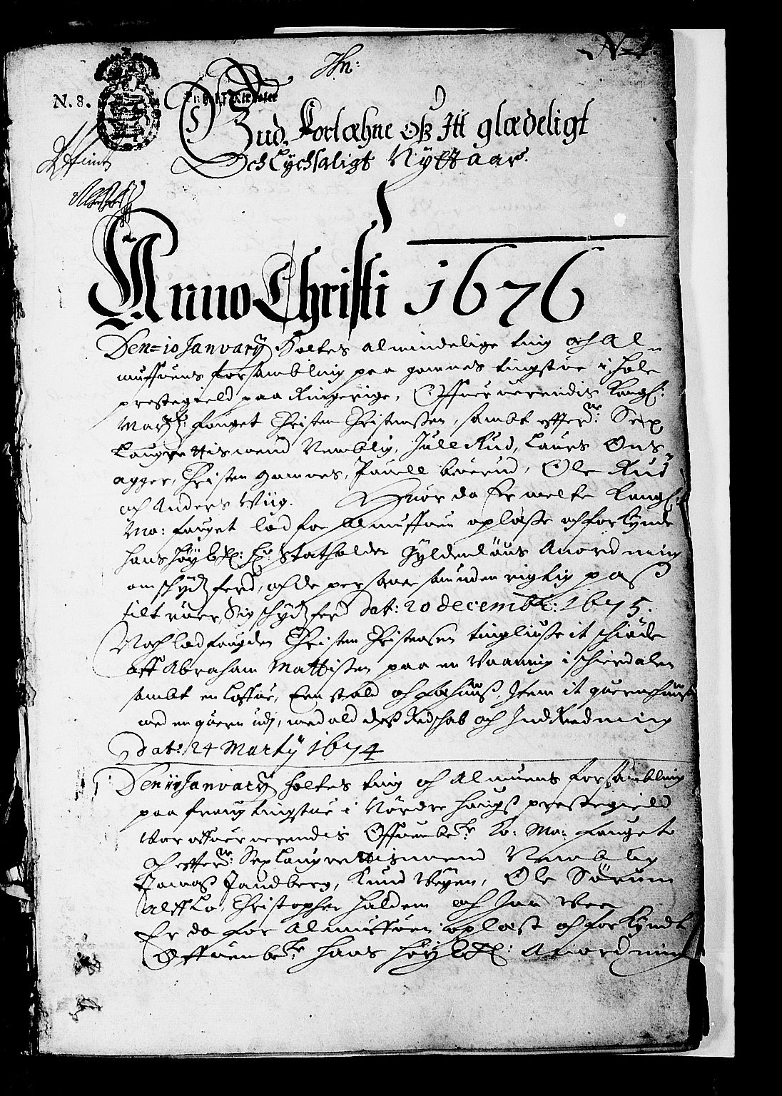 Ringerike og Hallingdal sorenskriveri, SAKO/A-81/F/Fa/Faa/L0012: Tingbok, 1676-1677, s. 1