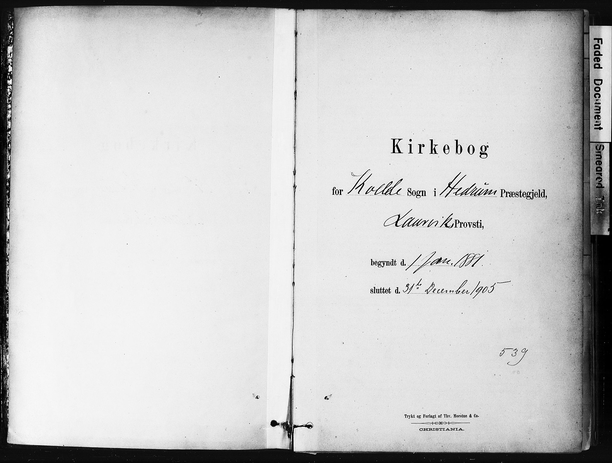 Hedrum kirkebøker, AV/SAKO-A-344/F/Fb/L0001: Ministerialbok nr. II 1, 1881-1905