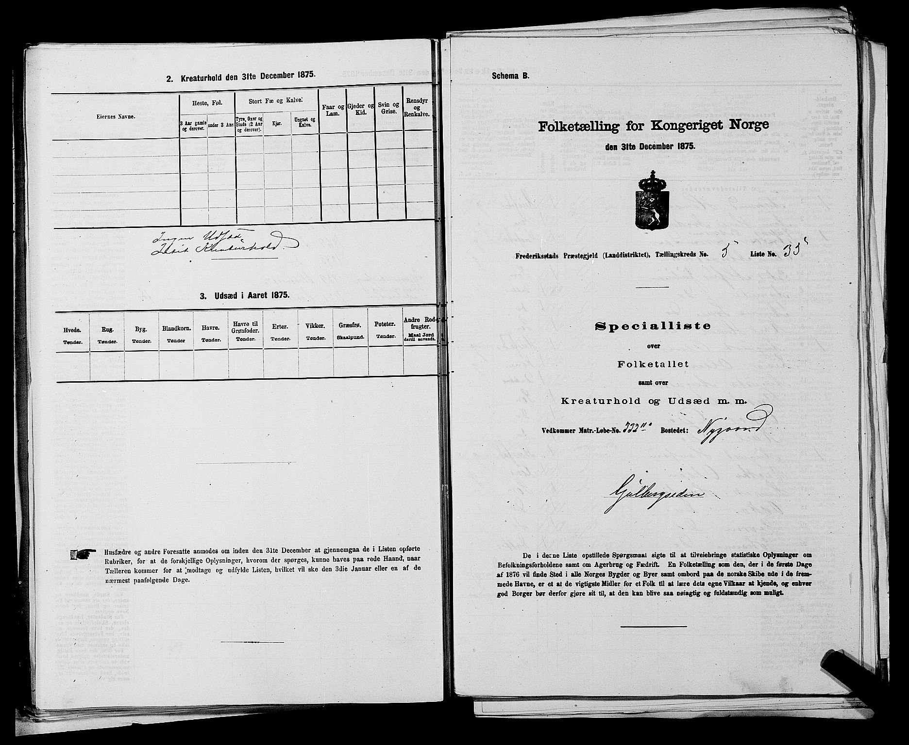 RA, Folketelling 1875 for 0132L Fredrikstad prestegjeld, Glemmen sokn, 1875, s. 997