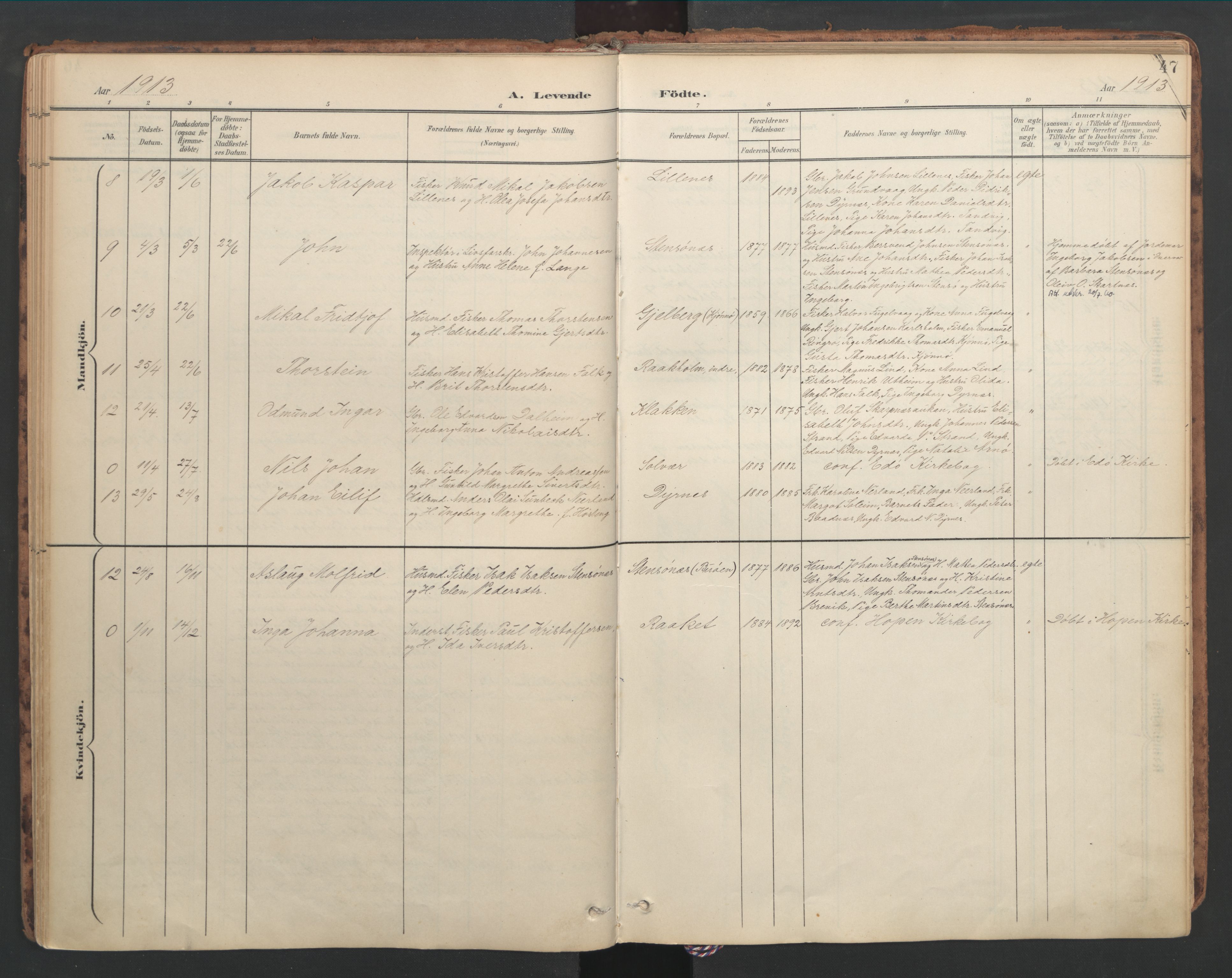 Ministerialprotokoller, klokkerbøker og fødselsregistre - Møre og Romsdal, AV/SAT-A-1454/582/L0948: Ministerialbok nr. 582A02, 1901-1922, s. 47