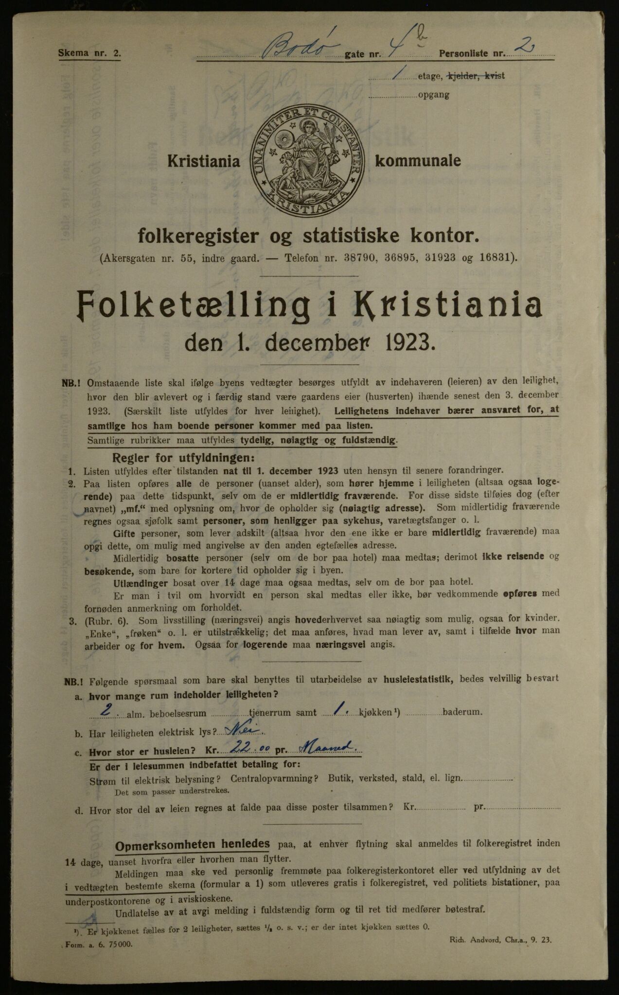 OBA, Kommunal folketelling 1.12.1923 for Kristiania, 1923, s. 7772