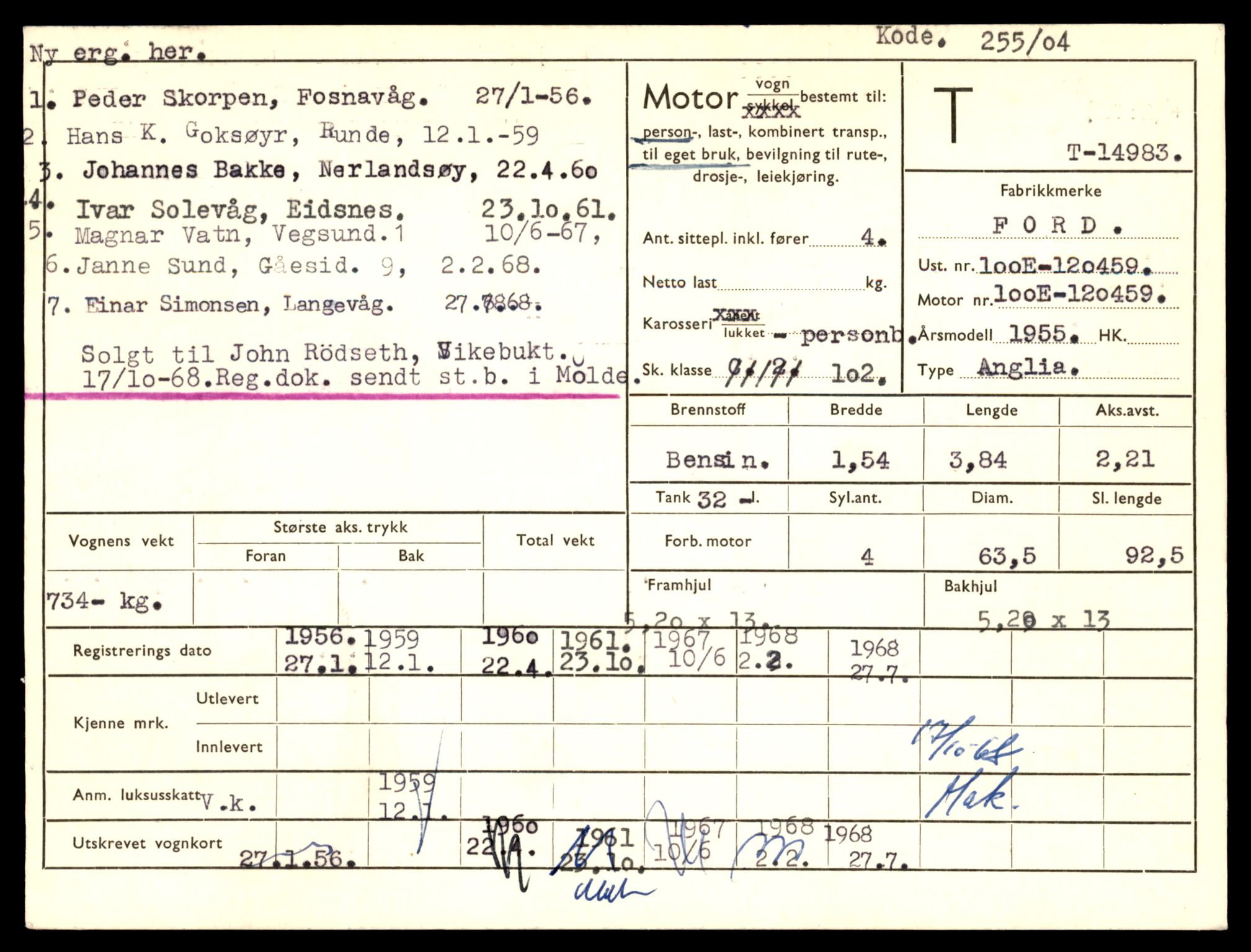 Møre og Romsdal vegkontor - Ålesund trafikkstasjon, AV/SAT-A-4099/F/Fe/L0049: Registreringskort for kjøretøy T 14864 - T 18613, 1927-1998, s. 2827