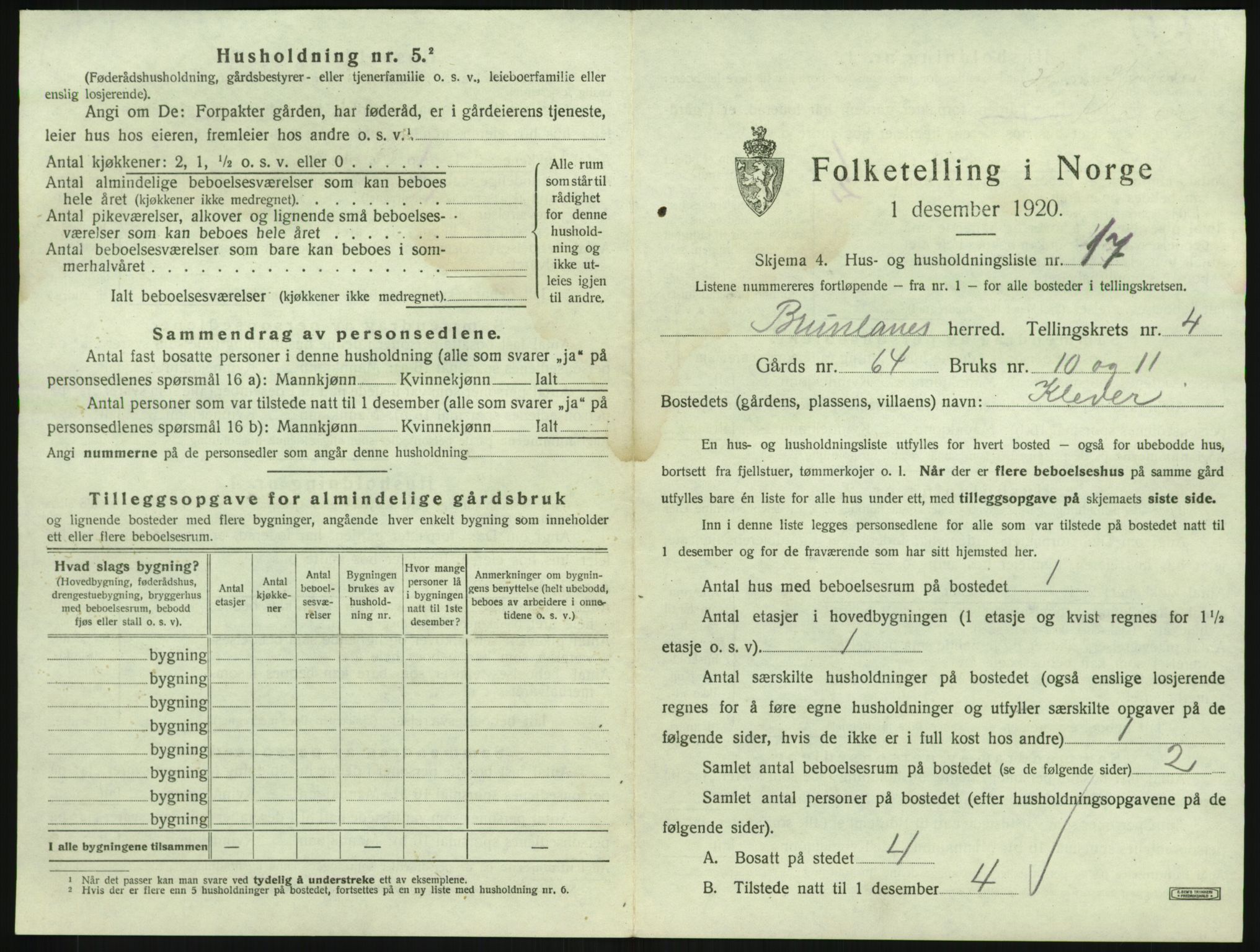 SAKO, Folketelling 1920 for 0726 Brunlanes herred, 1920, s. 753