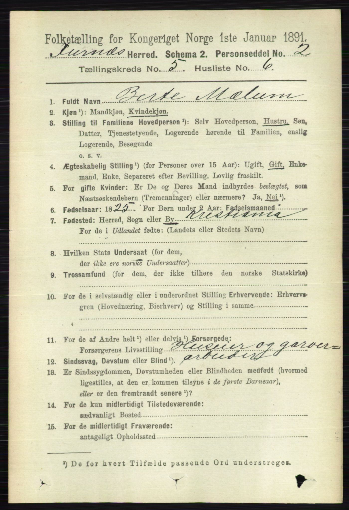 RA, Folketelling 1891 for 0413 Furnes herred, 1891, s. 3198