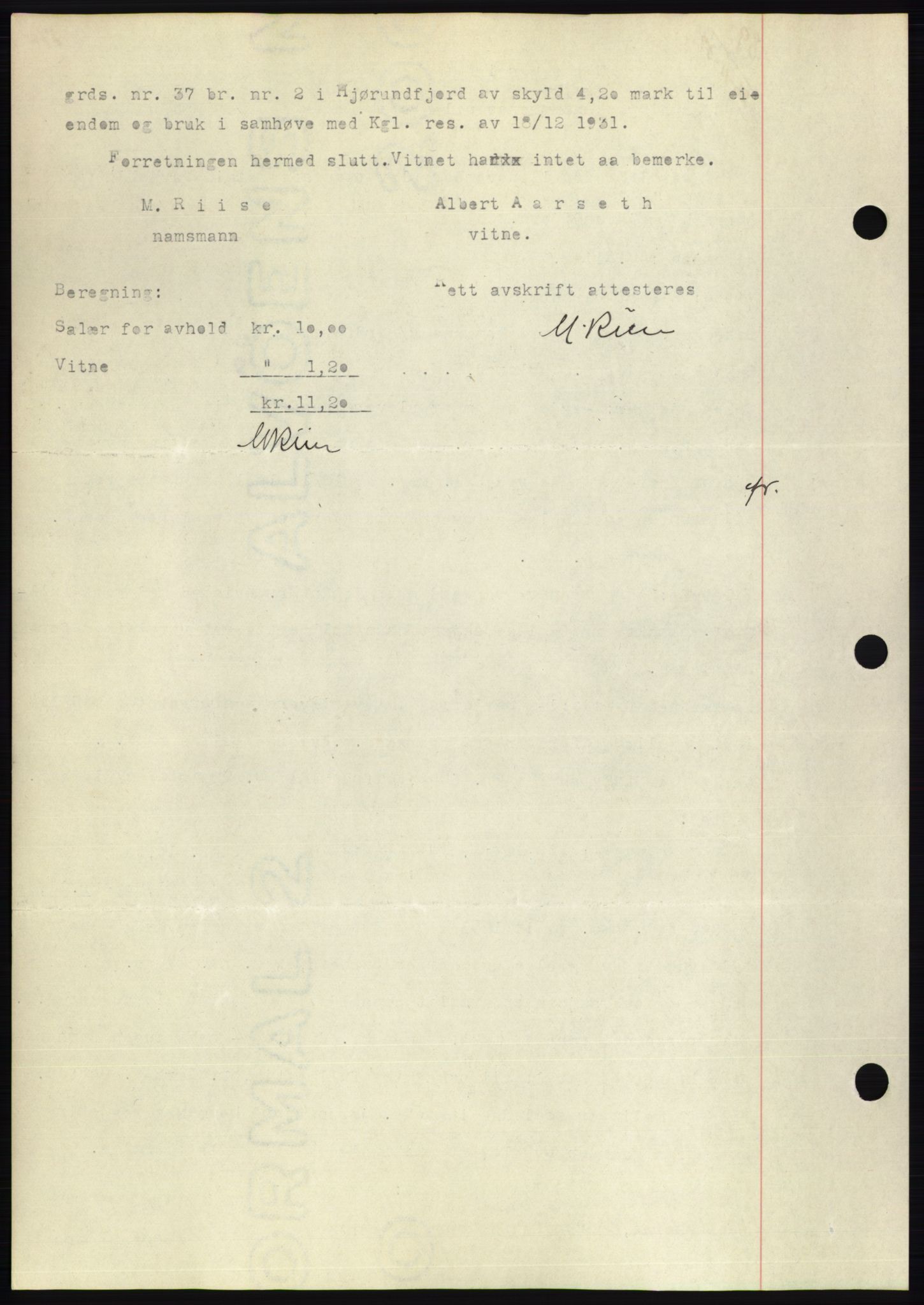 Søre Sunnmøre sorenskriveri, AV/SAT-A-4122/1/2/2C/L0054: Pantebok nr. 48, 1932-1933, Tingl.dato: 26.11.1932