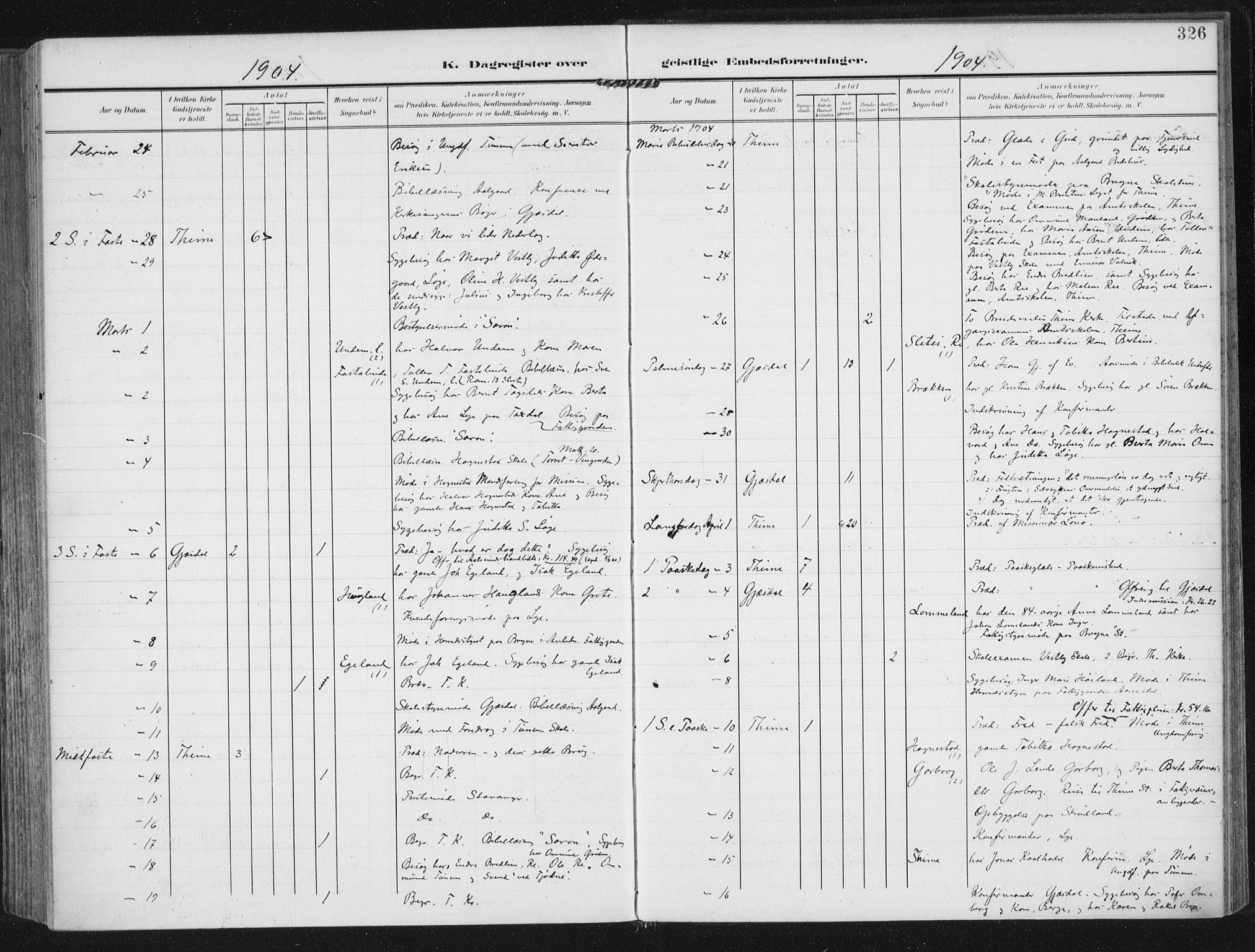 Lye sokneprestkontor, AV/SAST-A-101794/002/A/L0001: Ministerialbok nr. A 12, 1904-1920, s. 326