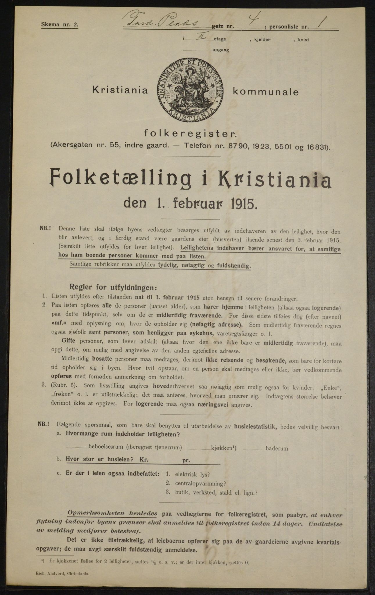 OBA, Kommunal folketelling 1.2.1915 for Kristiania, 1915, s. 114213