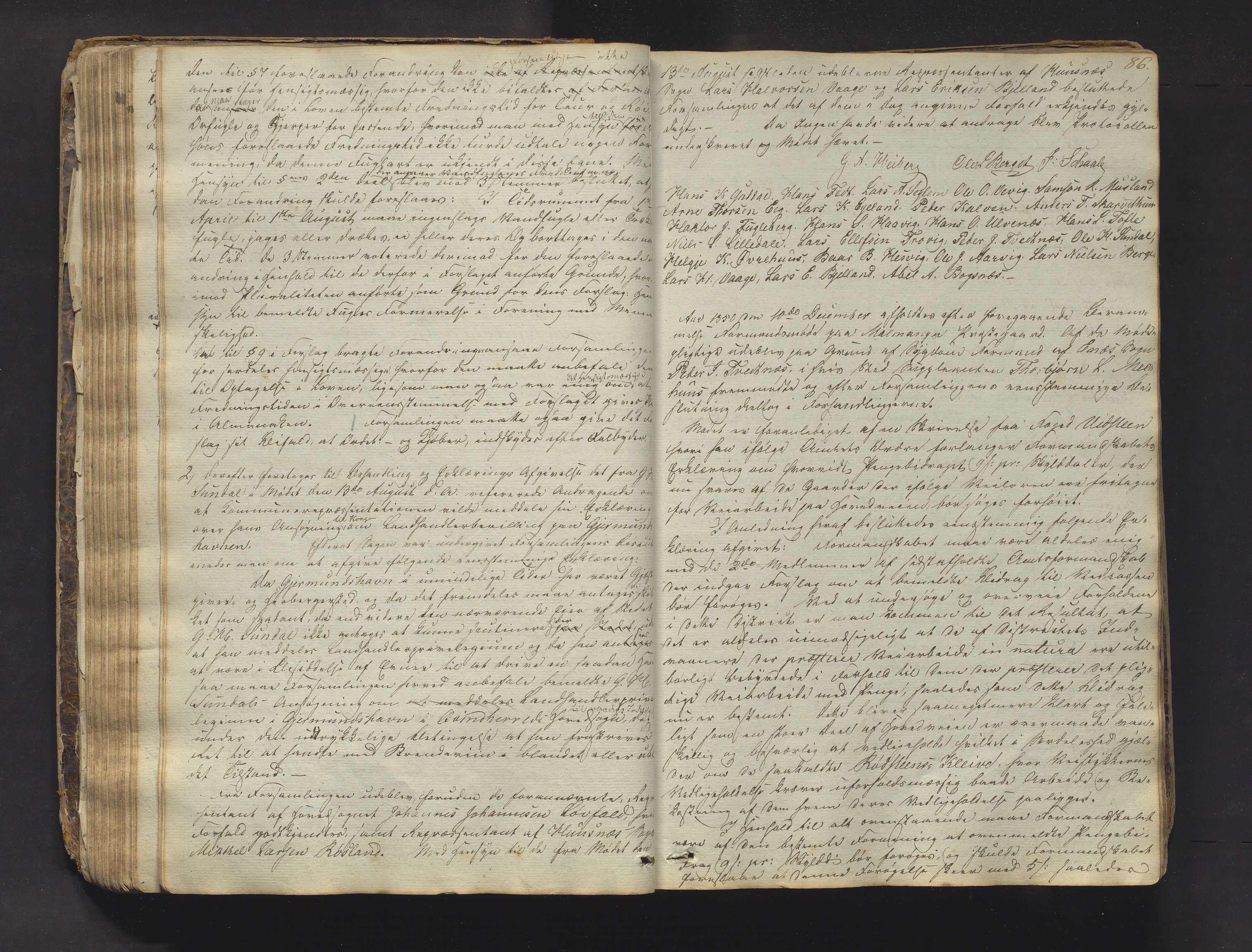 Kvinnherad kommune. Formannskapet, IKAH/1224-021/A/Aa/L0001: Møtebok for formannskap og heradstyre i Kvinnherad prestegjeld og styre i soknekommunane Kvinnherad, Ølve, Husnes og Ænes, 1838-1884, s. 86