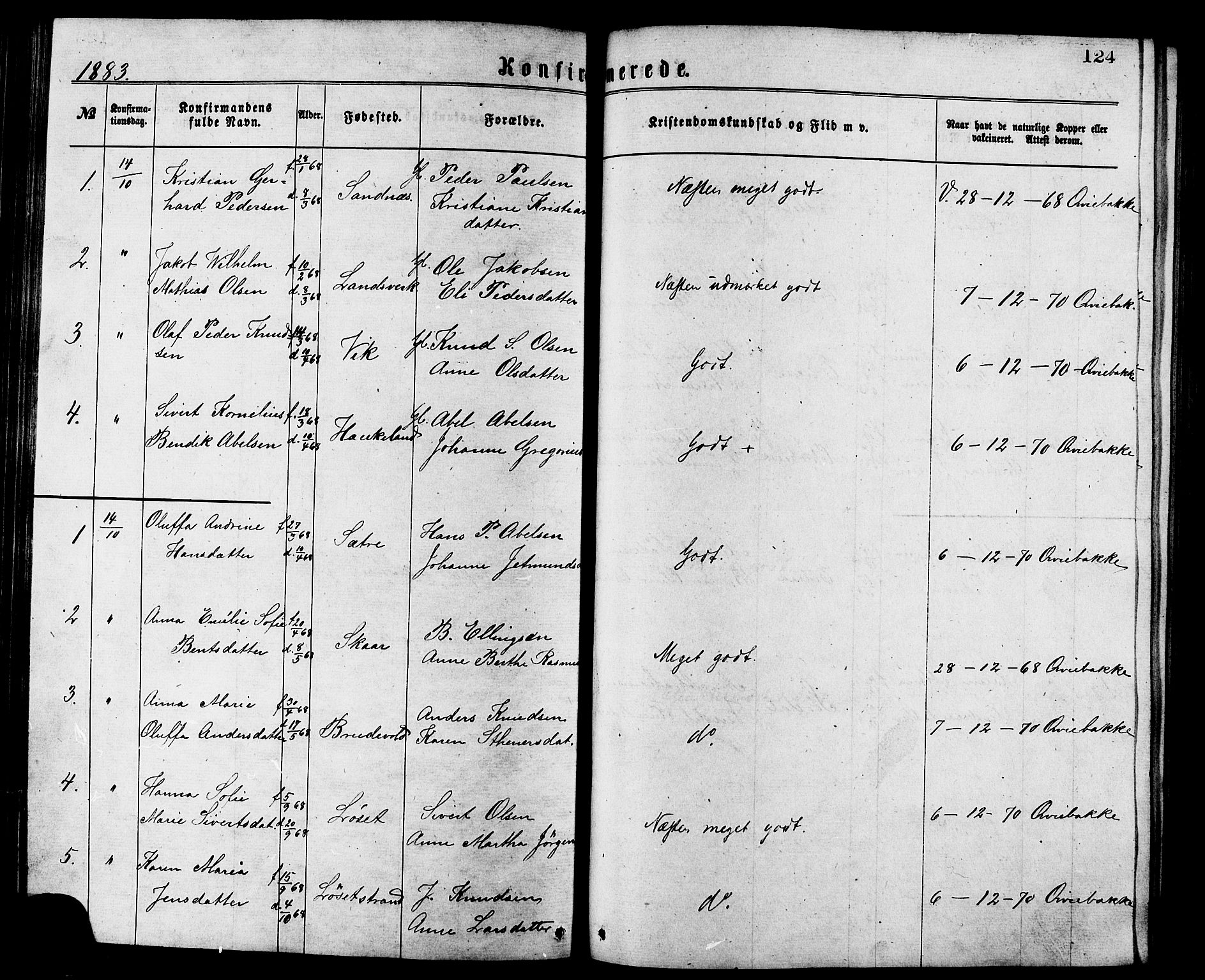 Ministerialprotokoller, klokkerbøker og fødselsregistre - Møre og Romsdal, AV/SAT-A-1454/502/L0024: Ministerialbok nr. 502A02, 1873-1884, s. 124