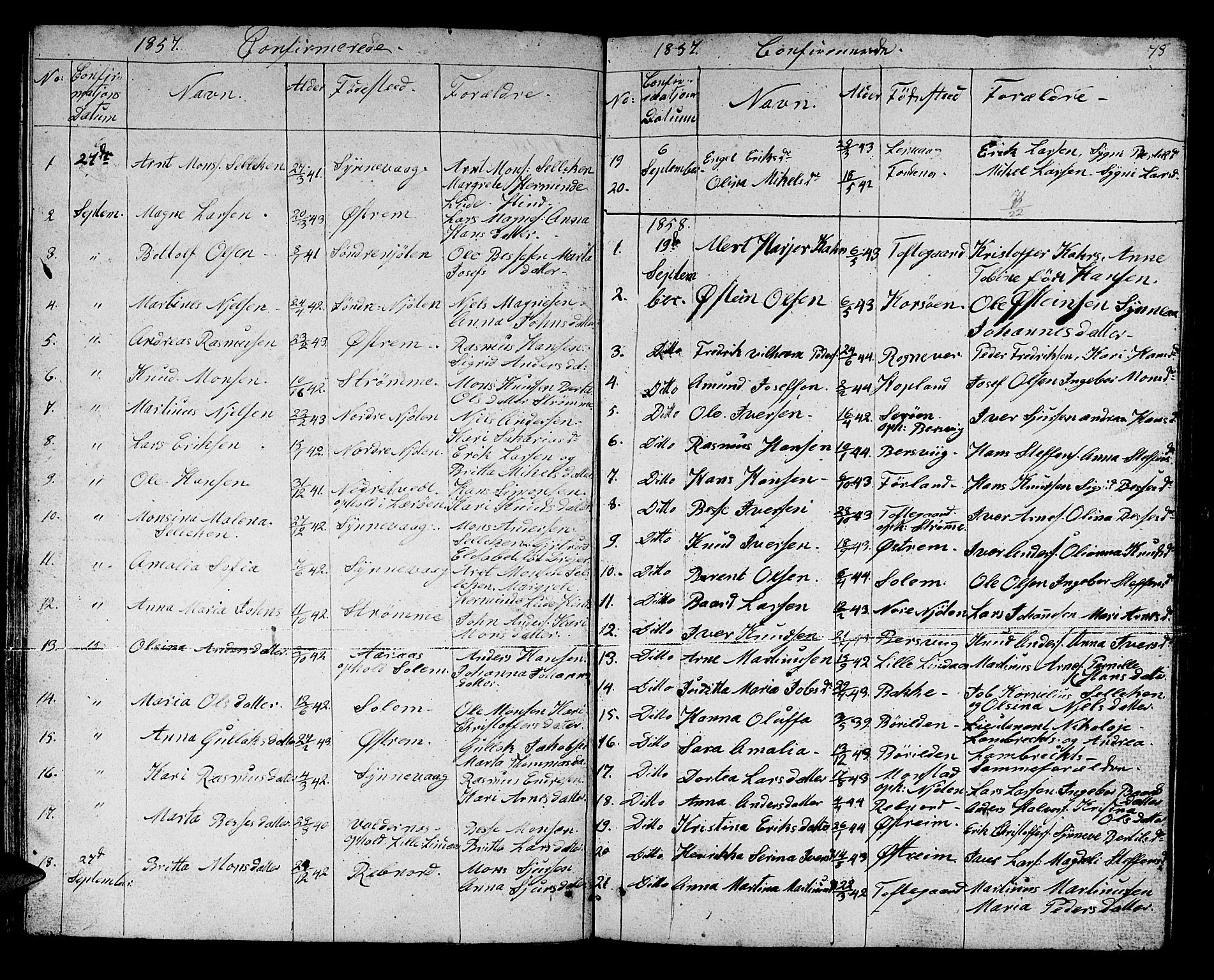 Lindås Sokneprestembete, AV/SAB-A-76701/H/Hab/Habc/L0001: Klokkerbok nr. C 1, 1853-1867, s. 78