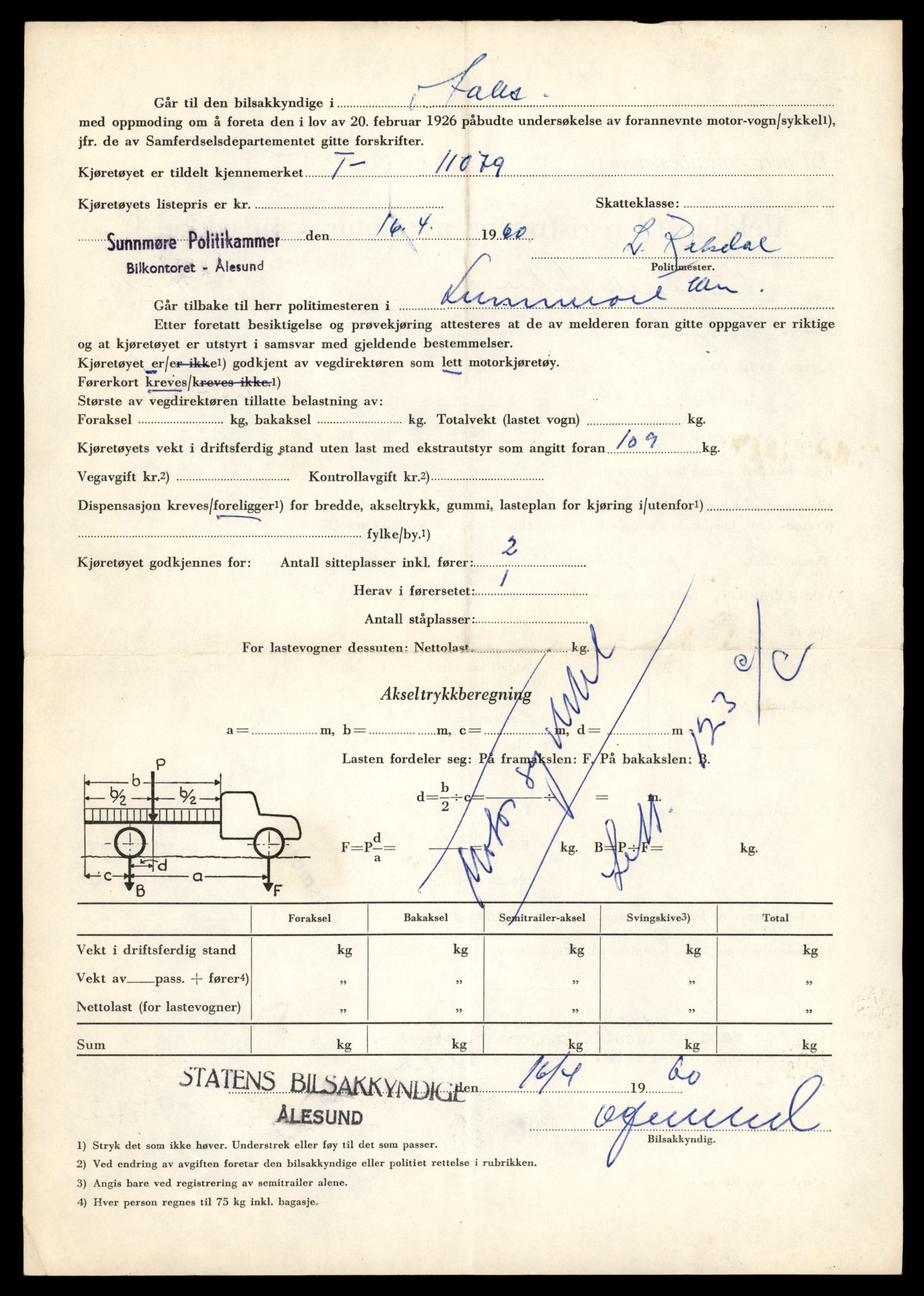 Møre og Romsdal vegkontor - Ålesund trafikkstasjon, AV/SAT-A-4099/F/Fe/L0026: Registreringskort for kjøretøy T 11046 - T 11160, 1927-1998, s. 1004