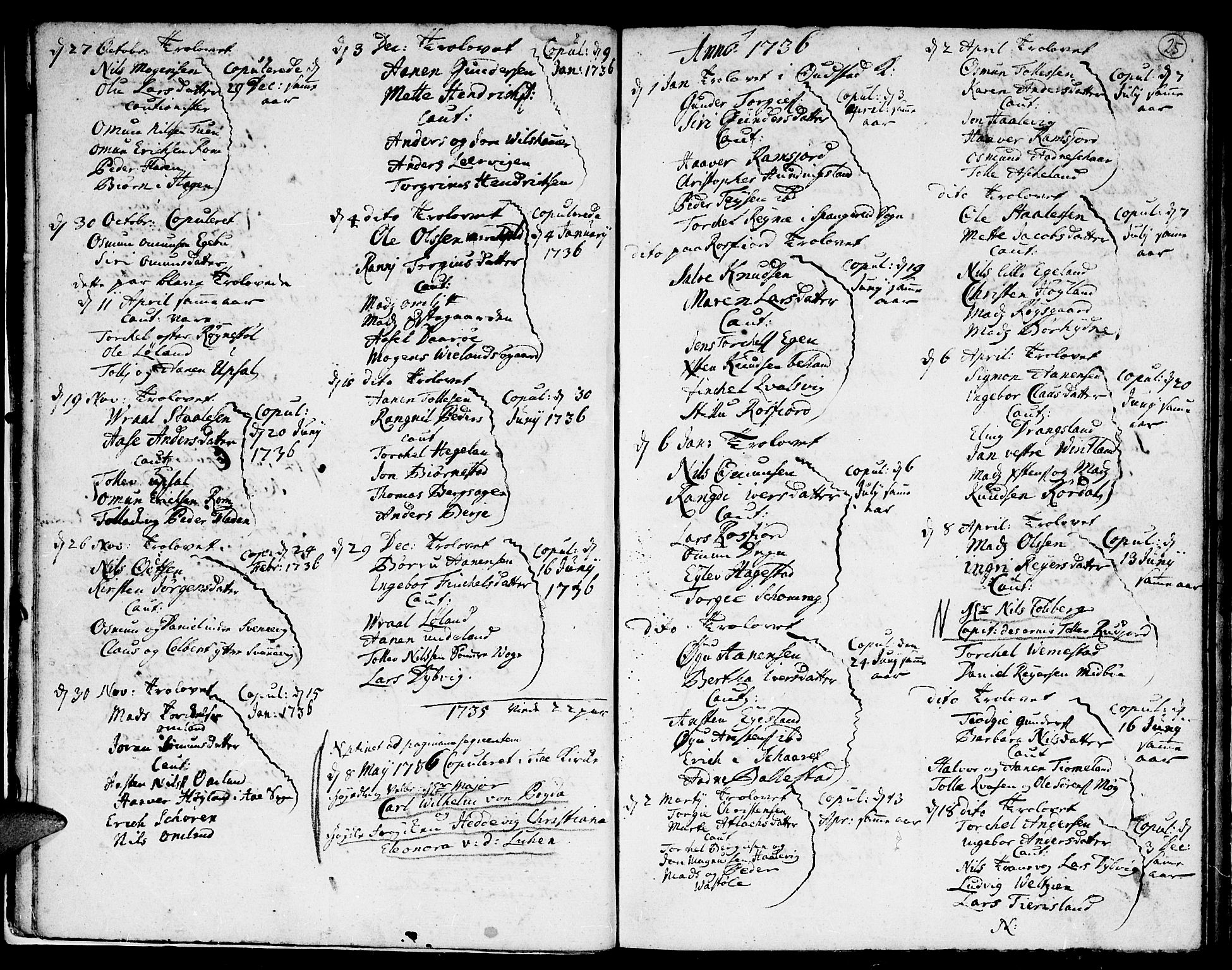 Lyngdal sokneprestkontor, AV/SAK-1111-0029/F/Fa/Fac/L0002: Ministerialbok nr. A 2, 1727-1815, s. 24-25