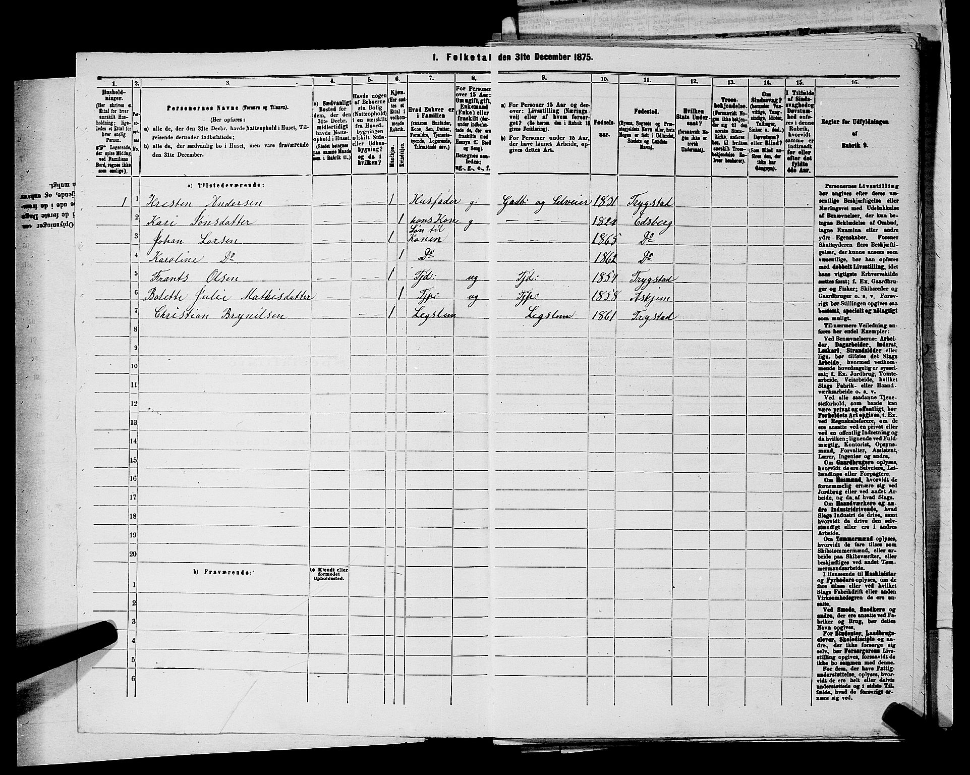 RA, Folketelling 1875 for 0122P Trøgstad prestegjeld, 1875, s. 159