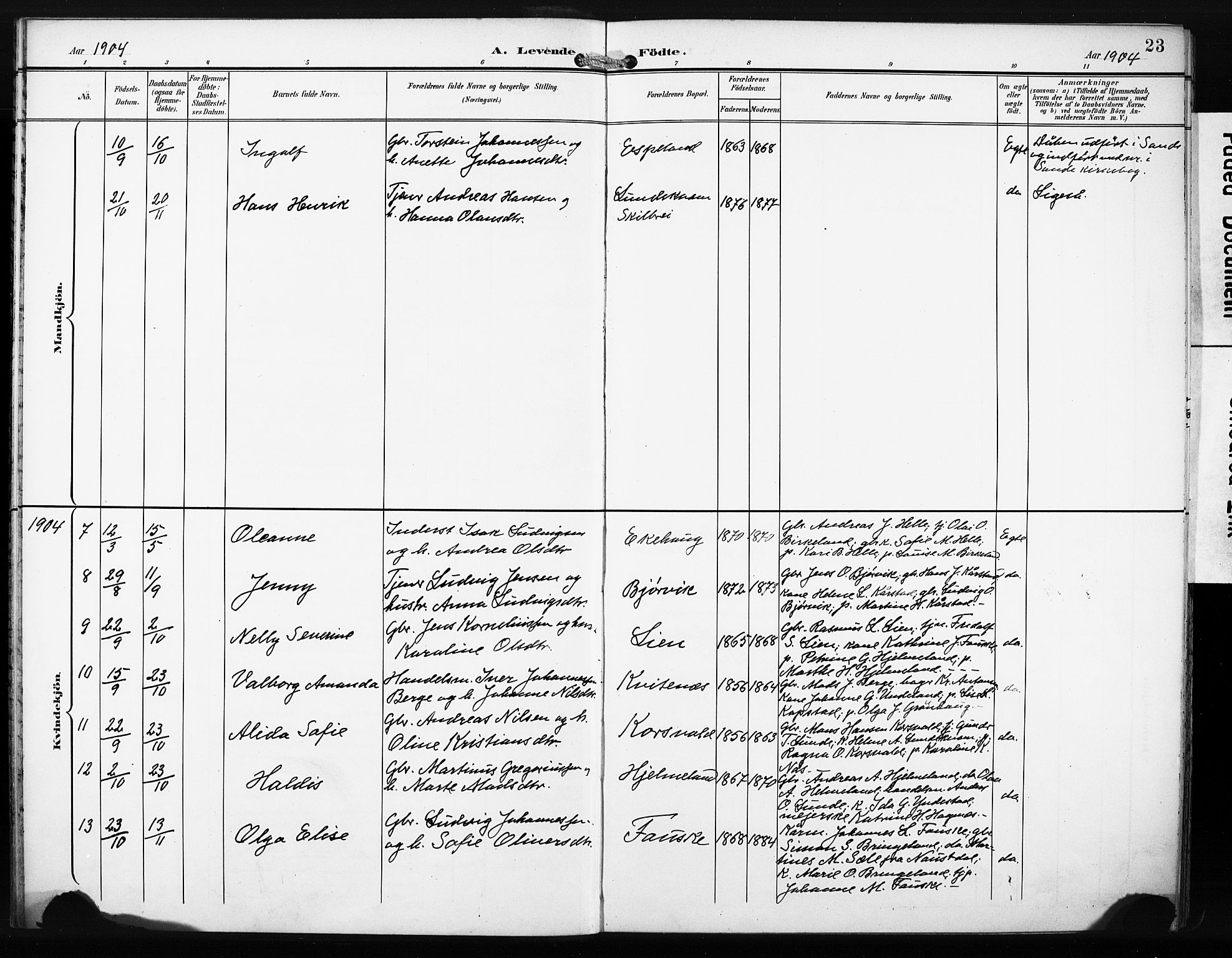 Gaular sokneprestembete, AV/SAB-A-80001/H/Haa: Ministerialbok nr. C 2, 1898-1910, s. 23