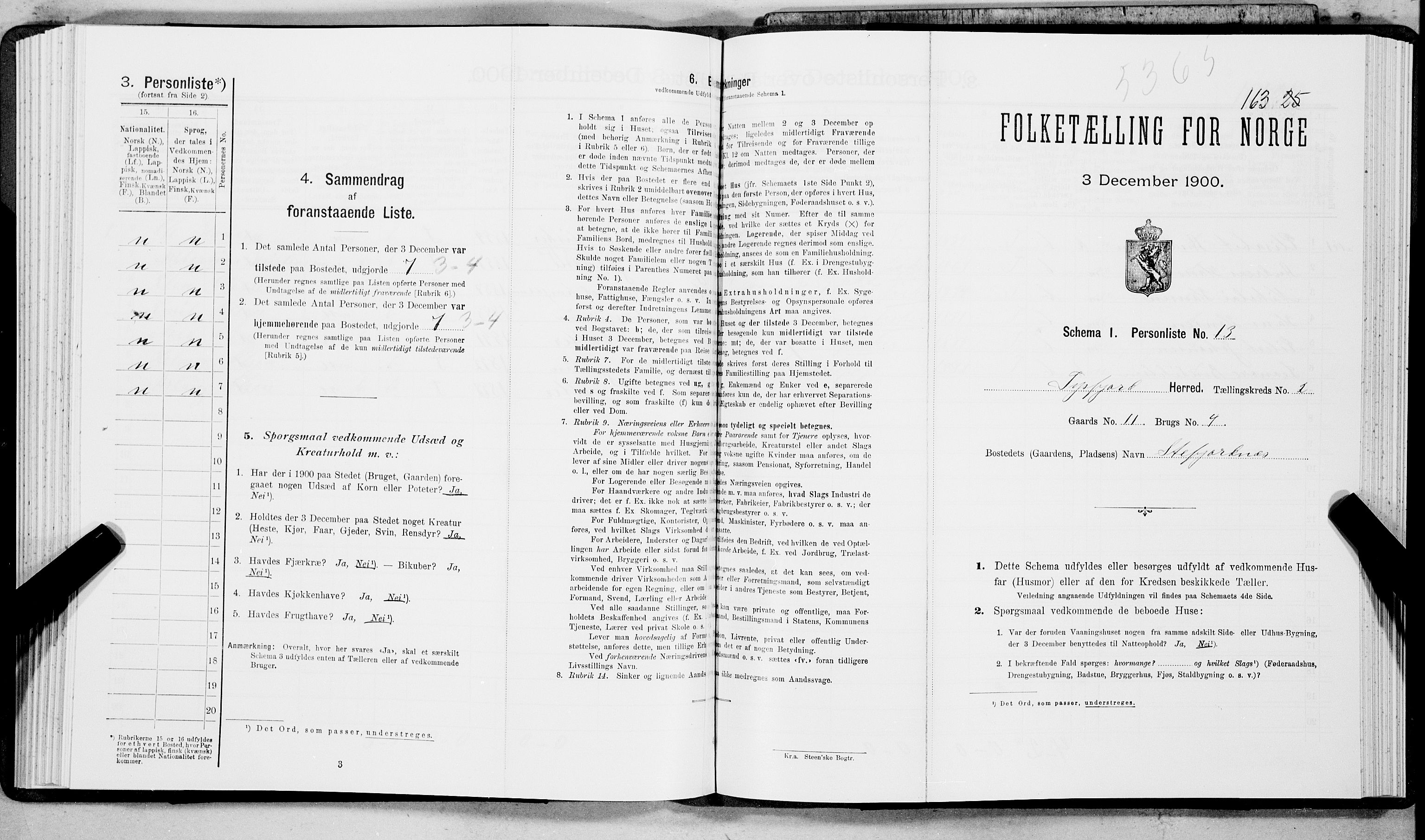 SAT, Folketelling 1900 for 1850 Tysfjord herred, 1900, s. 176