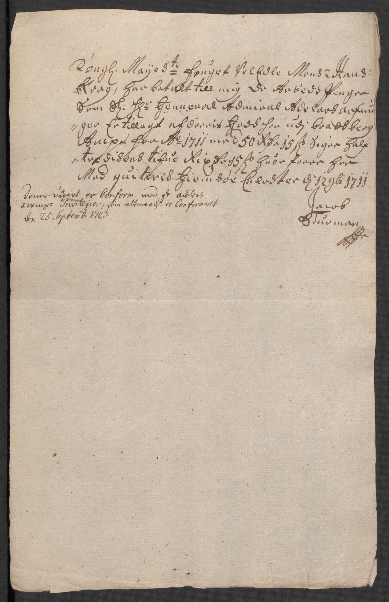 Rentekammeret inntil 1814, Reviderte regnskaper, Fogderegnskap, AV/RA-EA-4092/R36/L2120: Fogderegnskap Øvre og Nedre Telemark og Bamble, 1711, s. 323