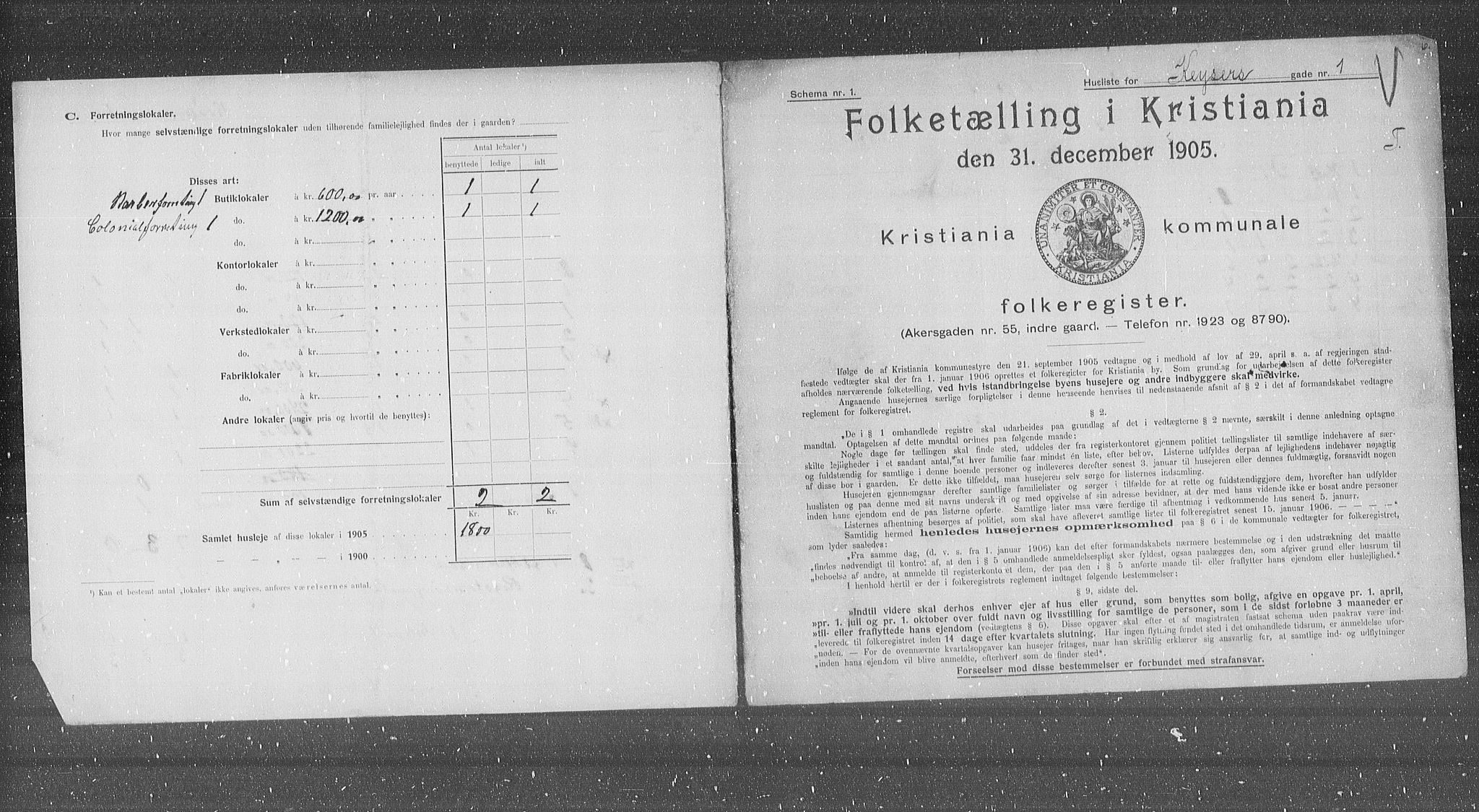 OBA, Kommunal folketelling 31.12.1905 for Kristiania kjøpstad, 1905, s. 25845