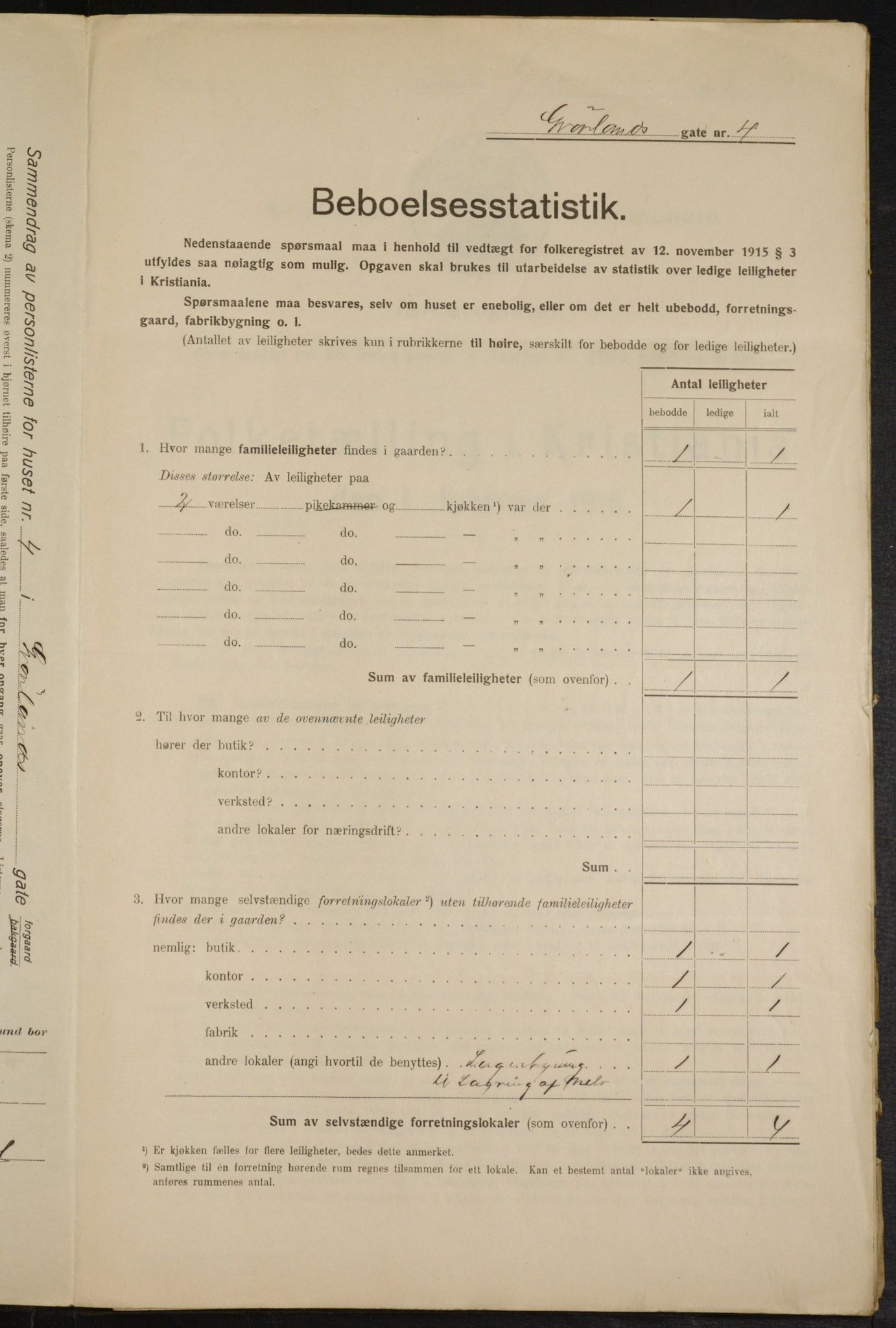 OBA, Kommunal folketelling 1.2.1916 for Kristiania, 1916, s. 31699