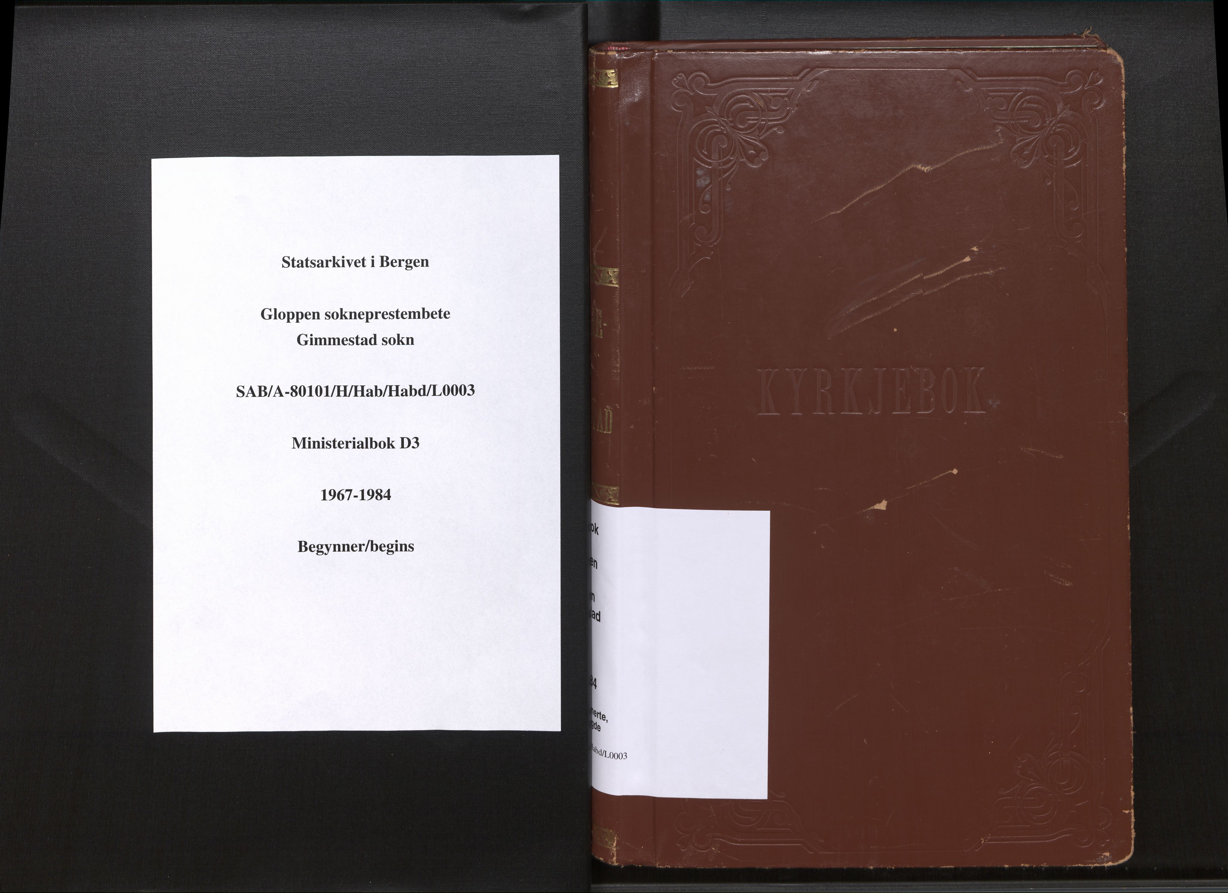 Gloppen sokneprestembete, AV/SAB-A-80101/H/Hab/Habd/L0003: Klokkerbok nr. D 3, 1967-1984