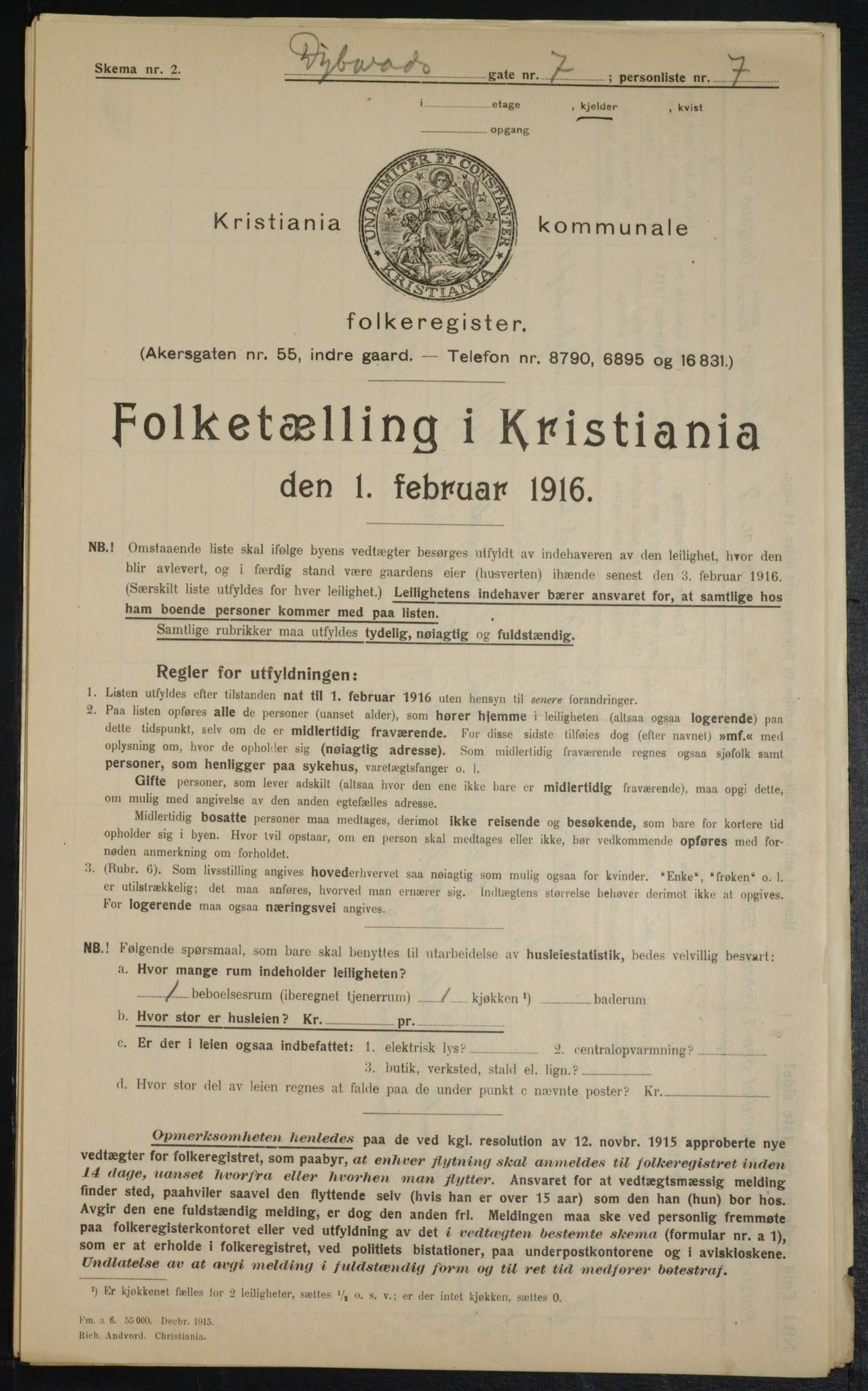 OBA, Kommunal folketelling 1.2.1916 for Kristiania, 1916, s. 17599