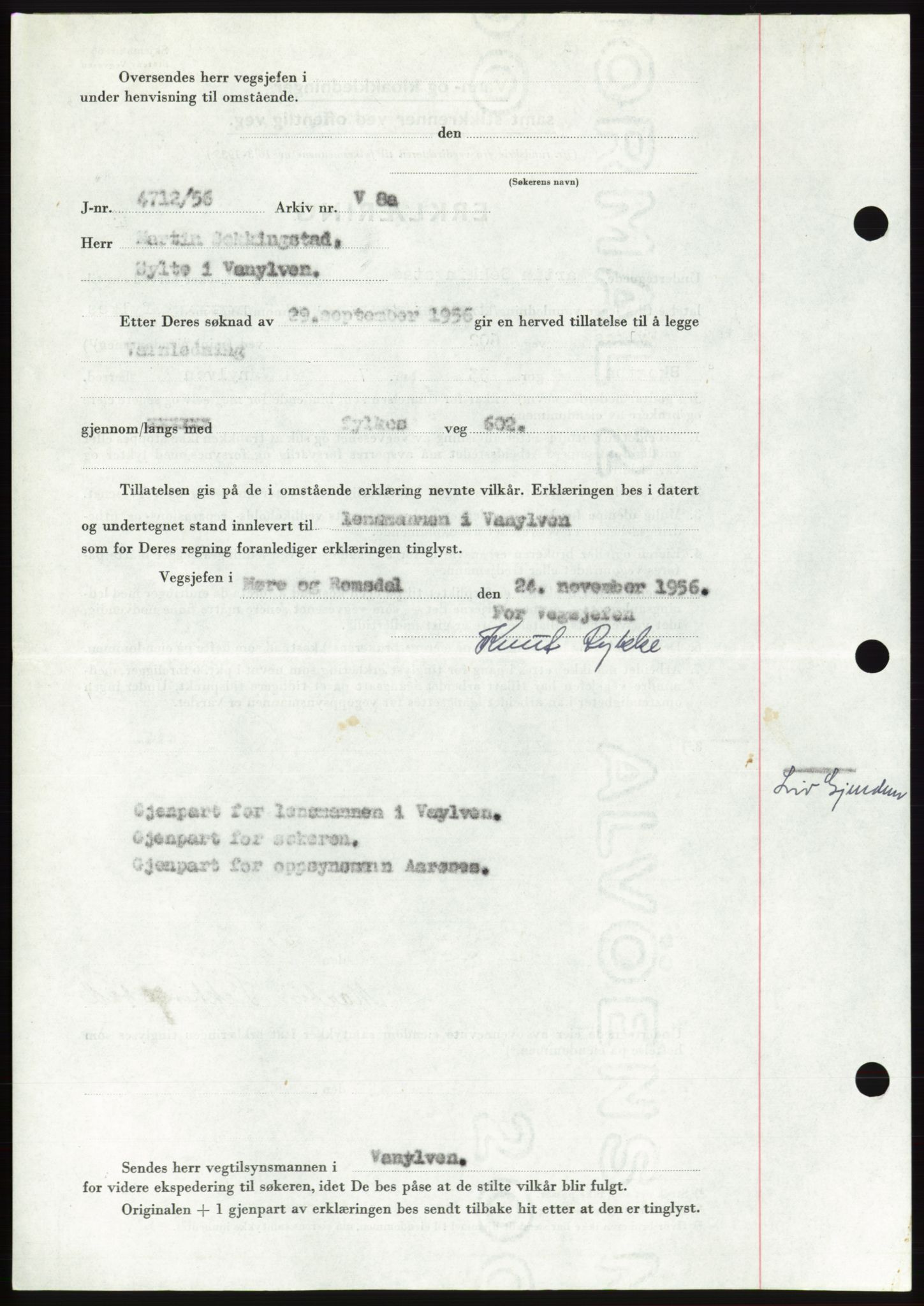 Søre Sunnmøre sorenskriveri, AV/SAT-A-4122/1/2/2C/L0105: Pantebok nr. 31A, 1956-1957, Dagboknr: 71/1957