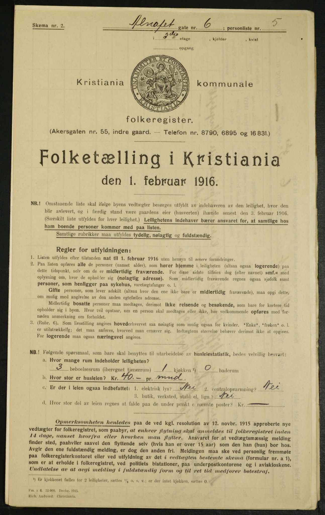 OBA, Kommunal folketelling 1.2.1916 for Kristiania, 1916, s. 979