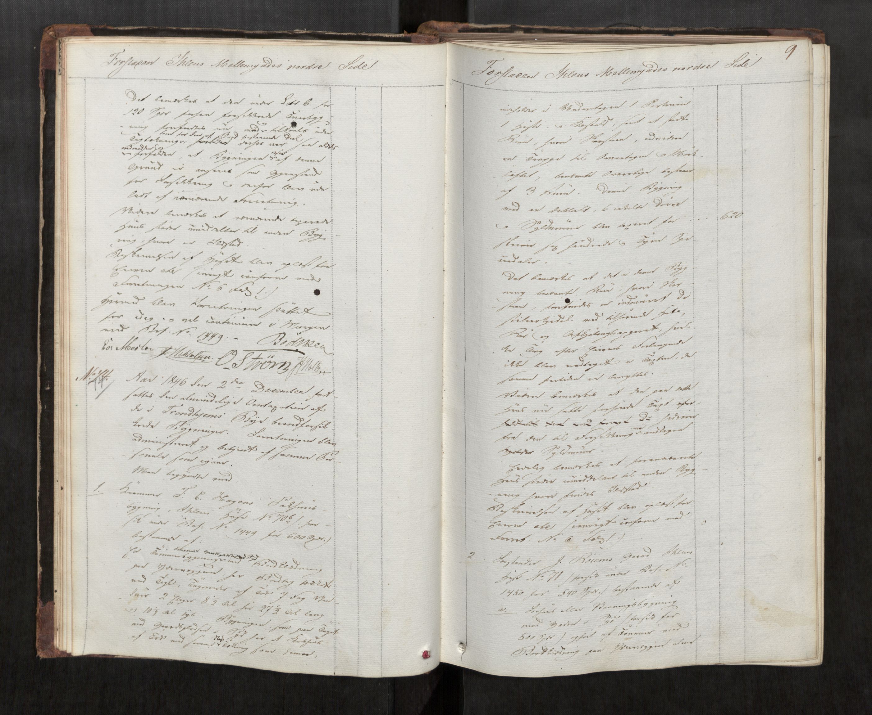 Norges Brannkasse Trondheim magistrat, AV/SAT-A-5590/Fa/L0024: Branntakstprotokoll E, 1846, s. 8b-9a